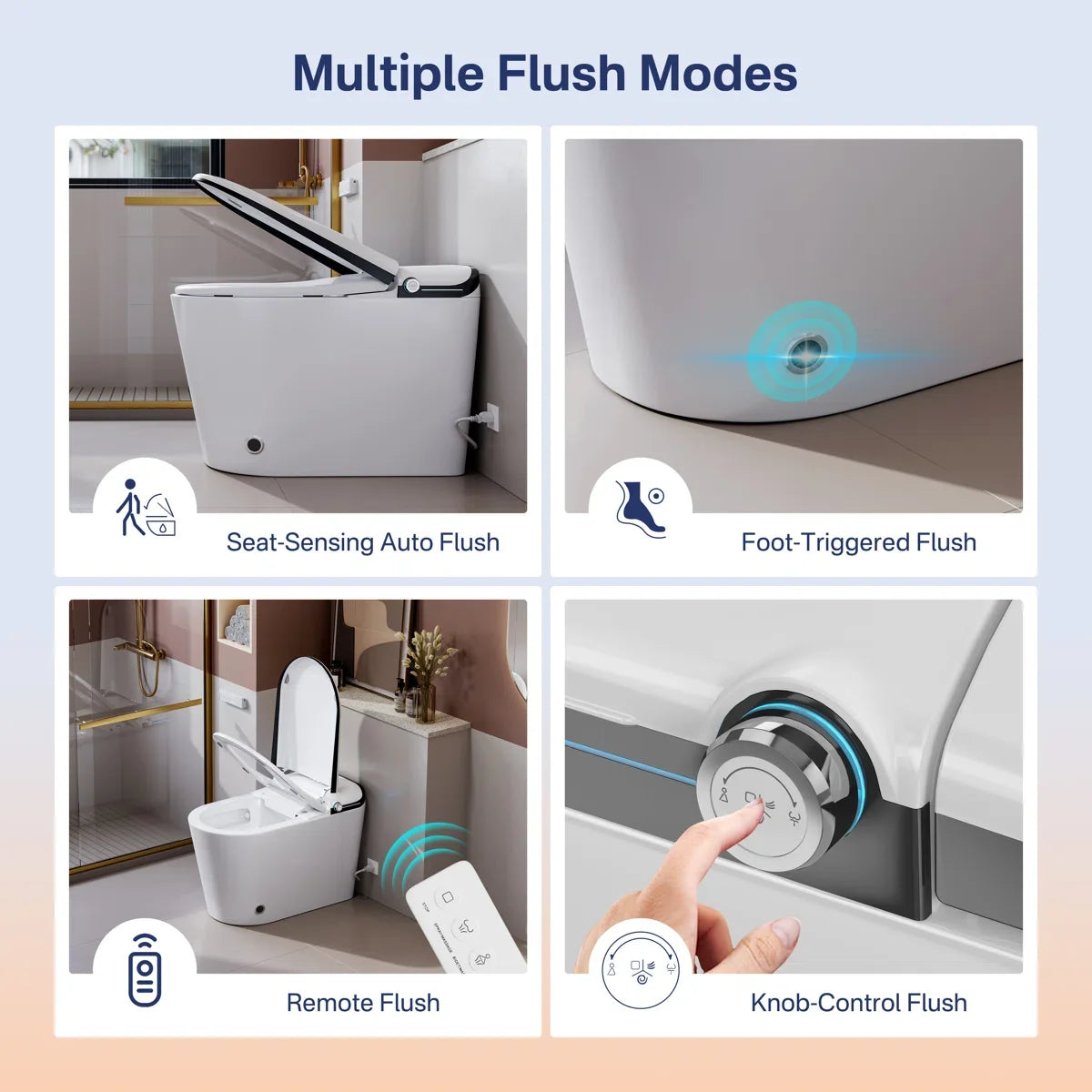 Achernar Elongated Smart Toilet with Auto-Open Lid, Heated Bidet & Touchless Flush
