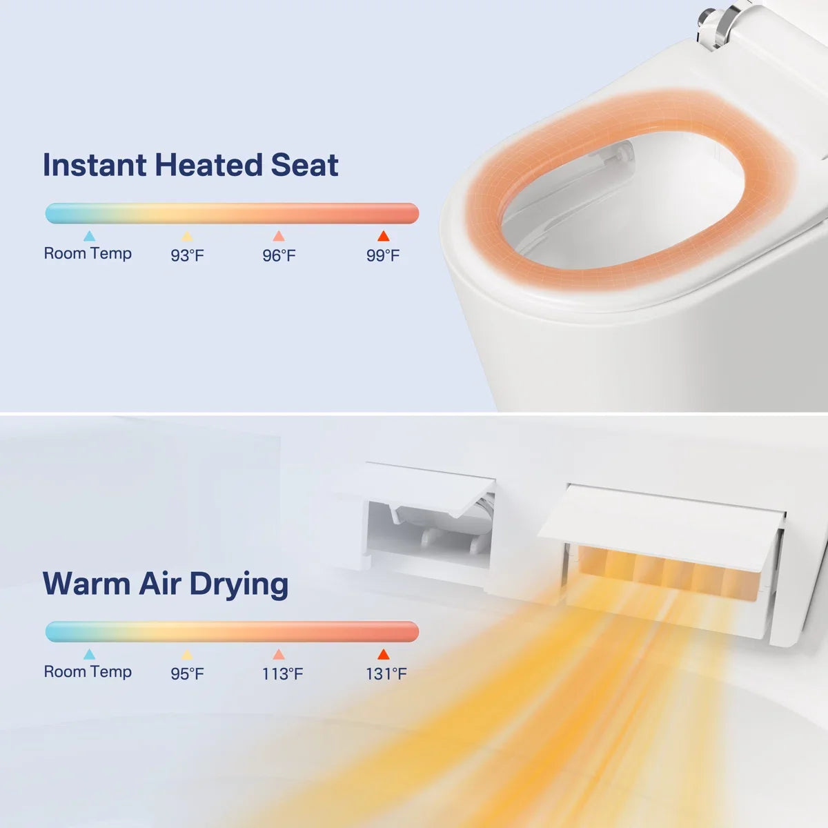 Achernar Elongated Smart Toilet with Auto-Open Lid, Heated Bidet & Touchless Flush