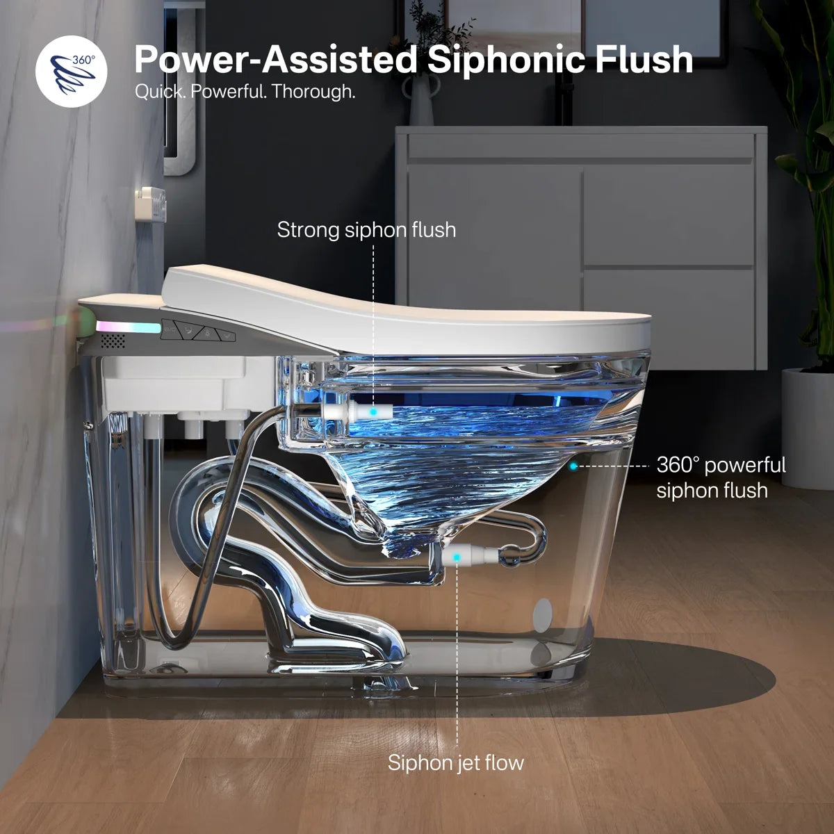 Oslo Elongated Smart Toilet with Auto-Open Lid, Bidet & Touchless Flush