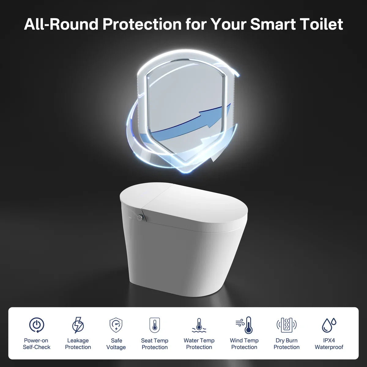 Mason Elongated Smart Toilet with Bidet, Heated Seat & Touchless Flush