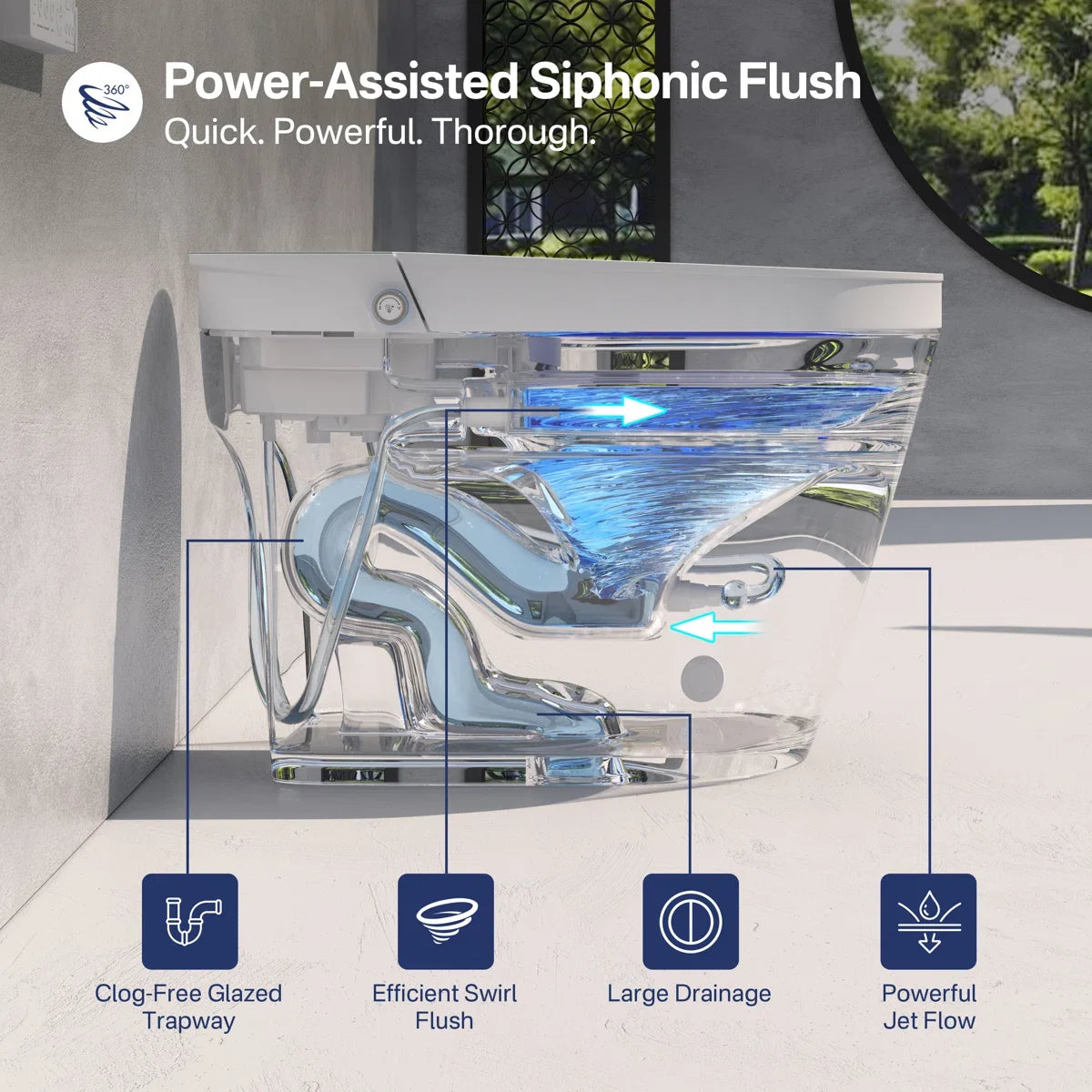 Mason Elongated Smart Toilet with Bidet, Heated Seat & Touchless Flush