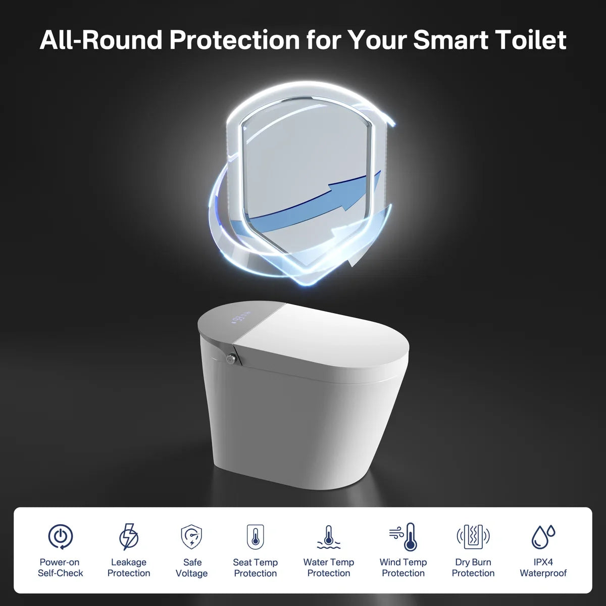 Mason Elongated Smart Toilet with Bidet, Heated Seat & Touchless Flush