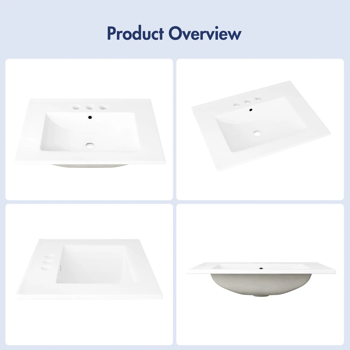 24" x 18" Dayton Vitreous China Vanity Top Sink | White ( Sink Only )