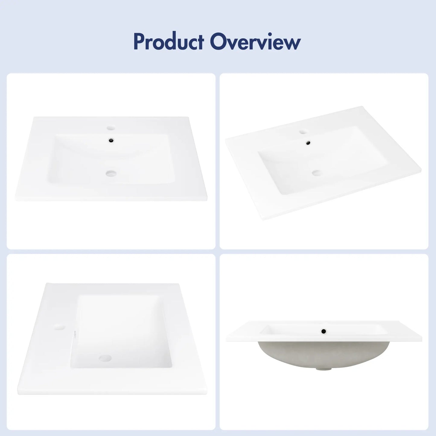 24" x 18" Dayton Vitreous China Vanity Top Sink | White ( Sink Only )
