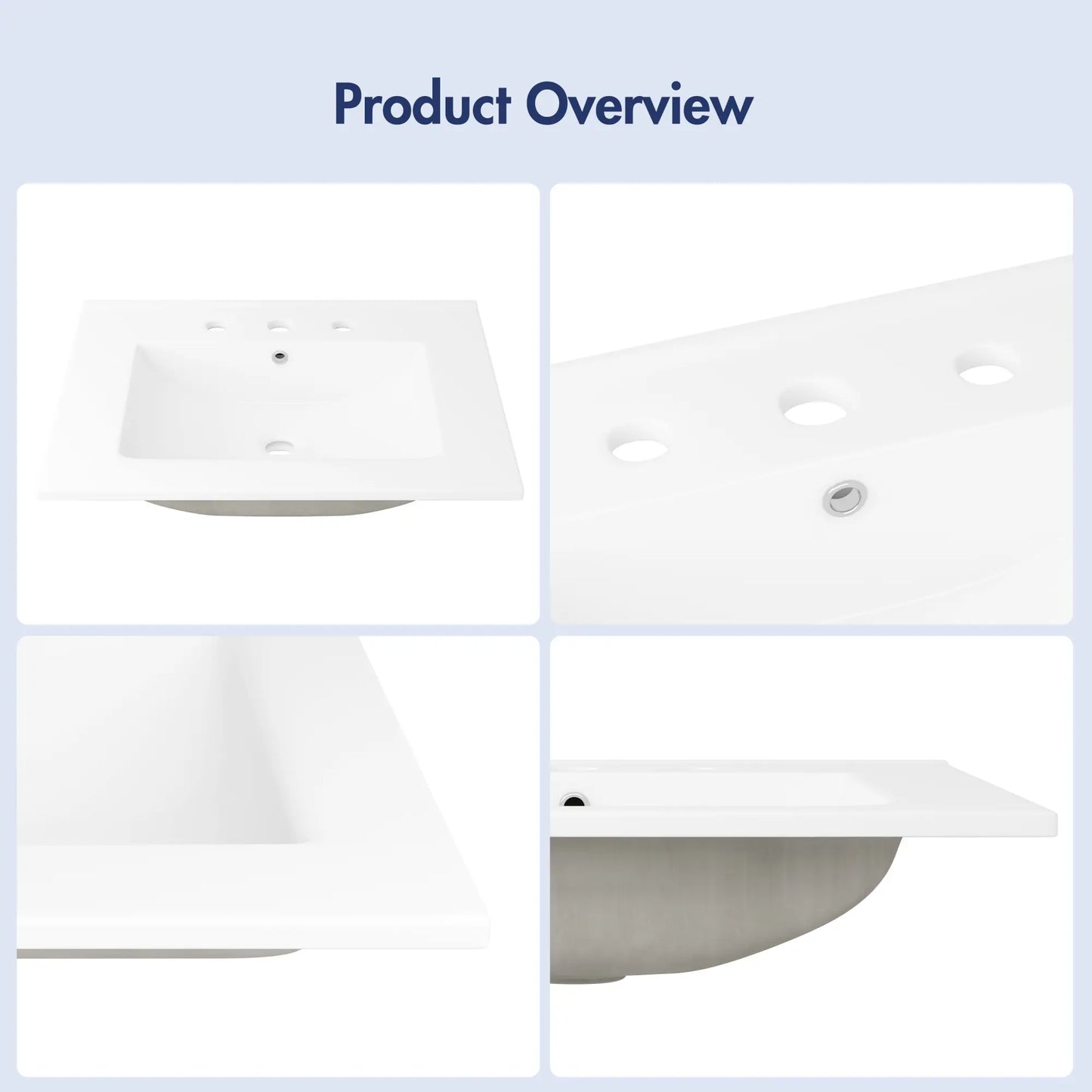 24" x 18" Dayton Vitreous China Vanity Top Sink | White ( Sink Only )
