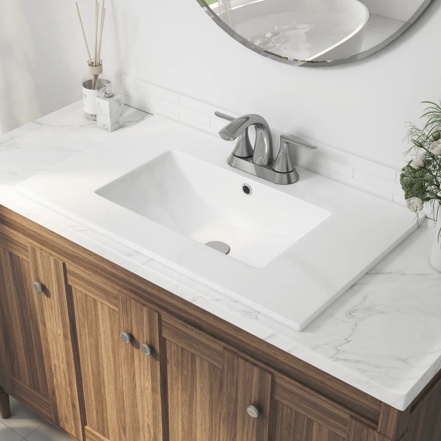 Tucson 30" x 18.25" Vitreous China Single Vanity Top Sink in White (Sink Only, No Vanity)
