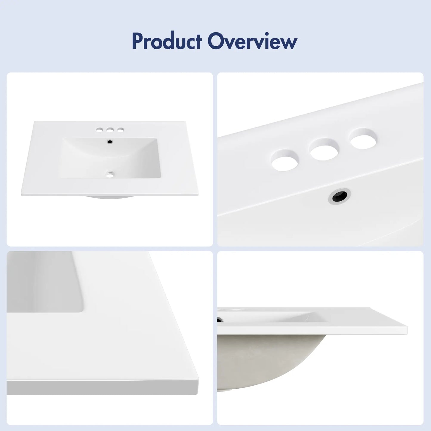Tucson 30" x 18.25" Vitreous China Single Vanity Top Sink in White (Sink Only, No Vanity)