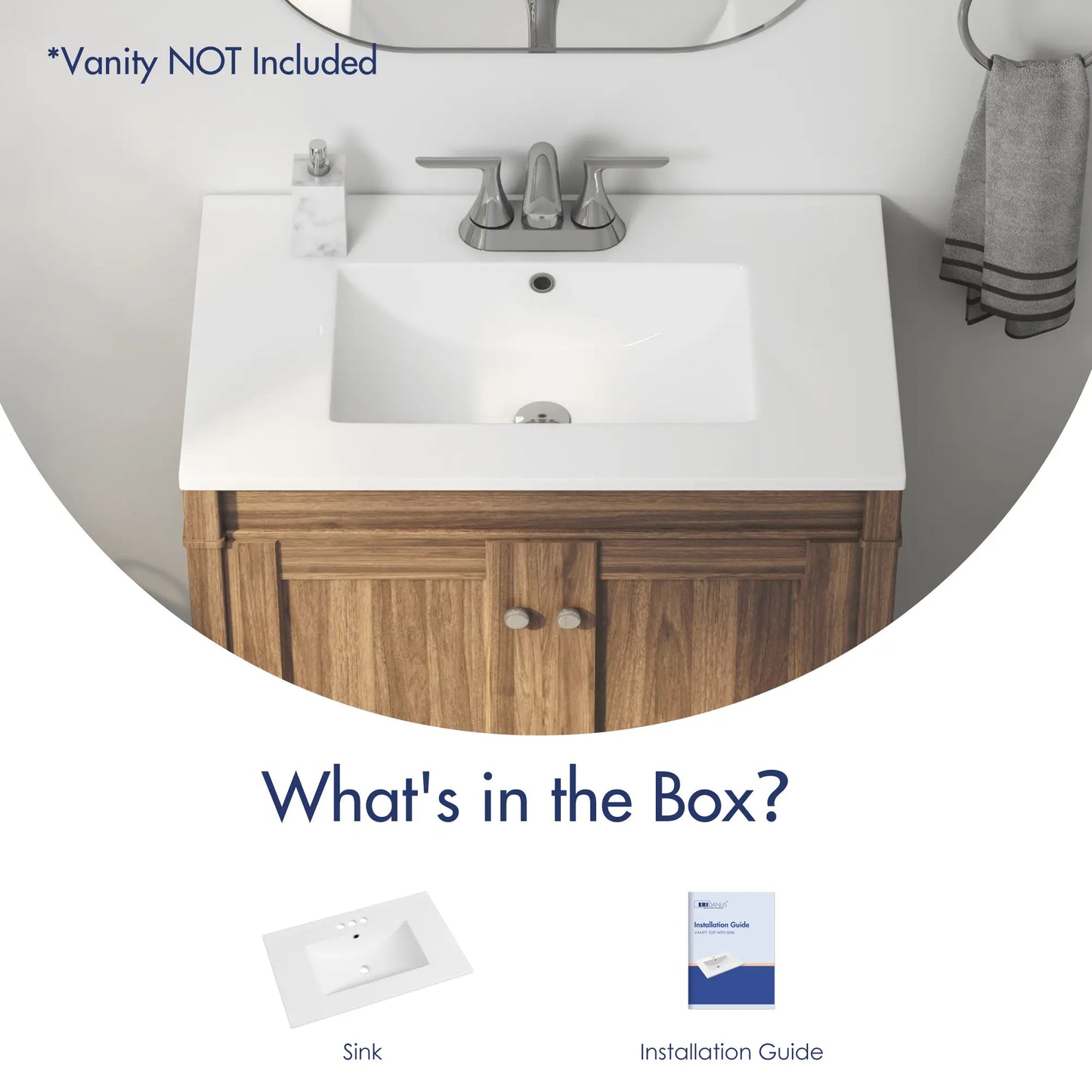 Tucson 30" x 18.25" Vitreous China Single Vanity Top Sink in White (Sink Only, No Vanity)