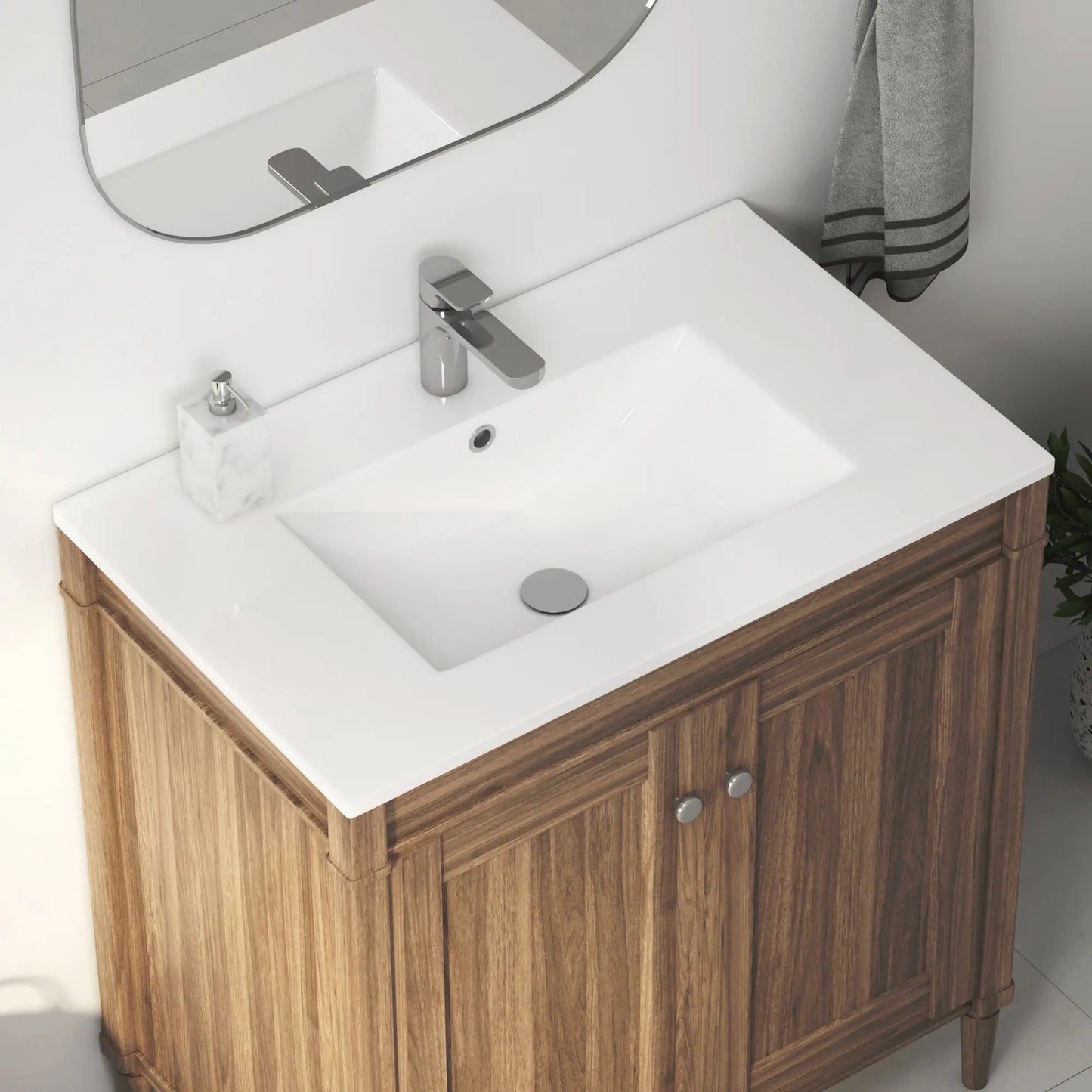 Tucson 30" x 18.25" Vitreous China Single Vanity Top Sink in White (Sink Only, No Vanity)