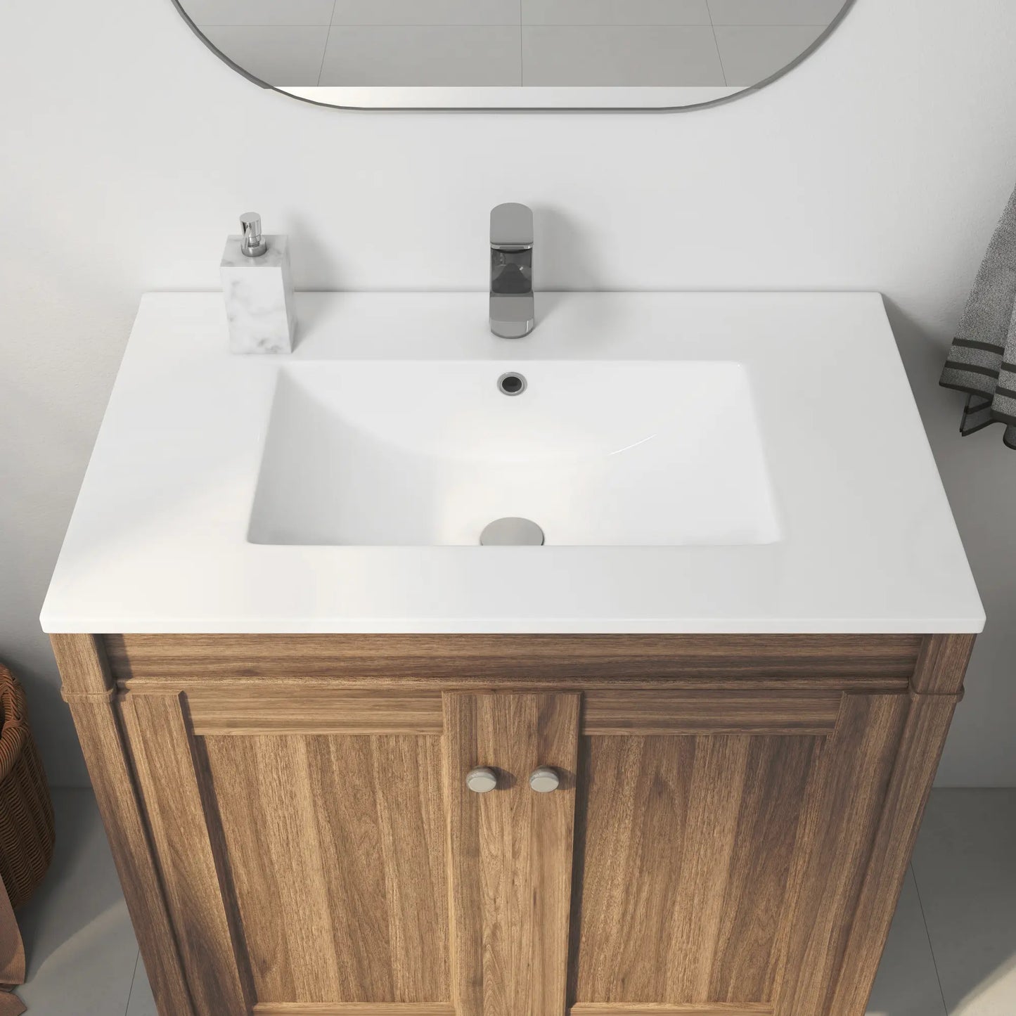 Tucson 30" x 18.25" Vitreous China Single Vanity Top Sink in White (Sink Only, No Vanity)