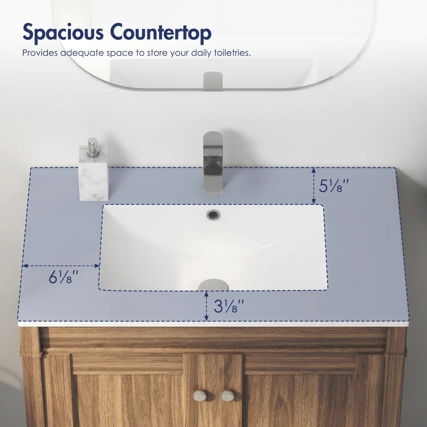 Tucson 30" x 18.25" Vitreous China Single Vanity Top Sink in White (Sink Only, No Vanity)