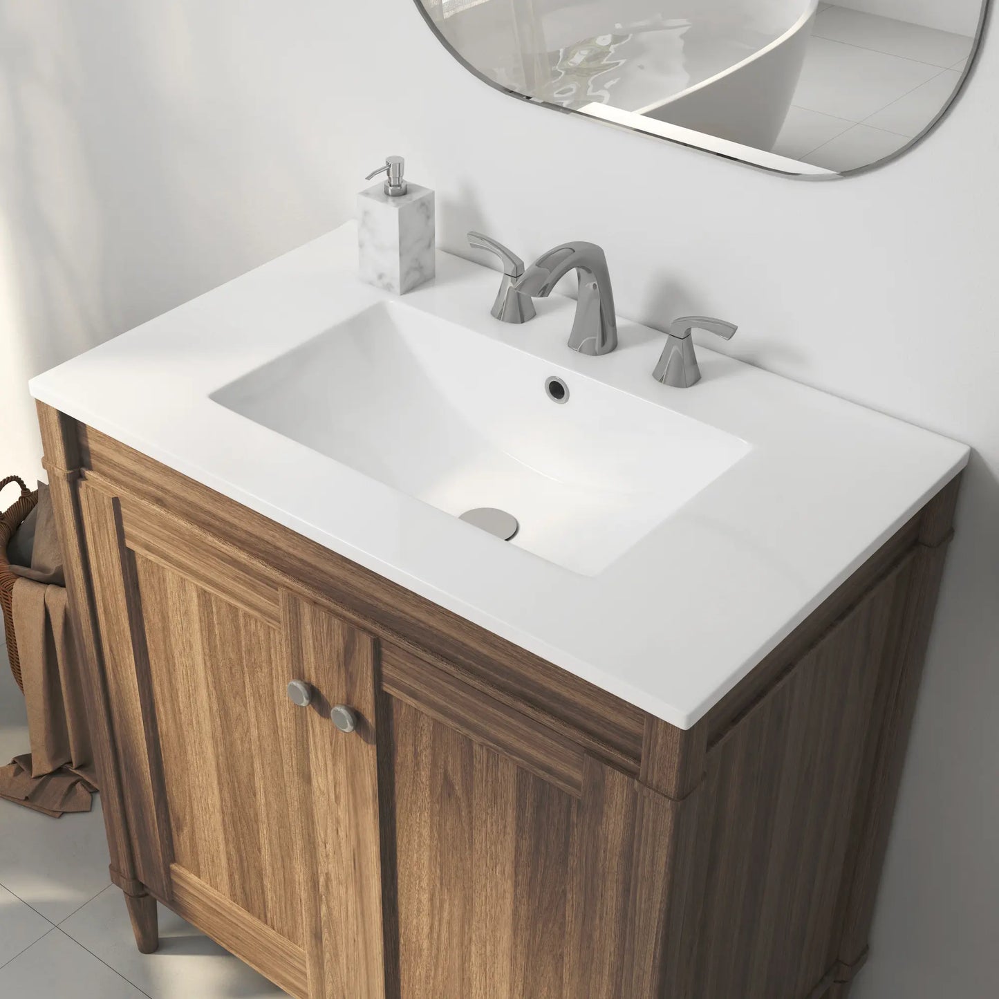 Tucson 30" x 18.25" Vitreous China Single Vanity Top Sink in White (Sink Only, No Vanity)
