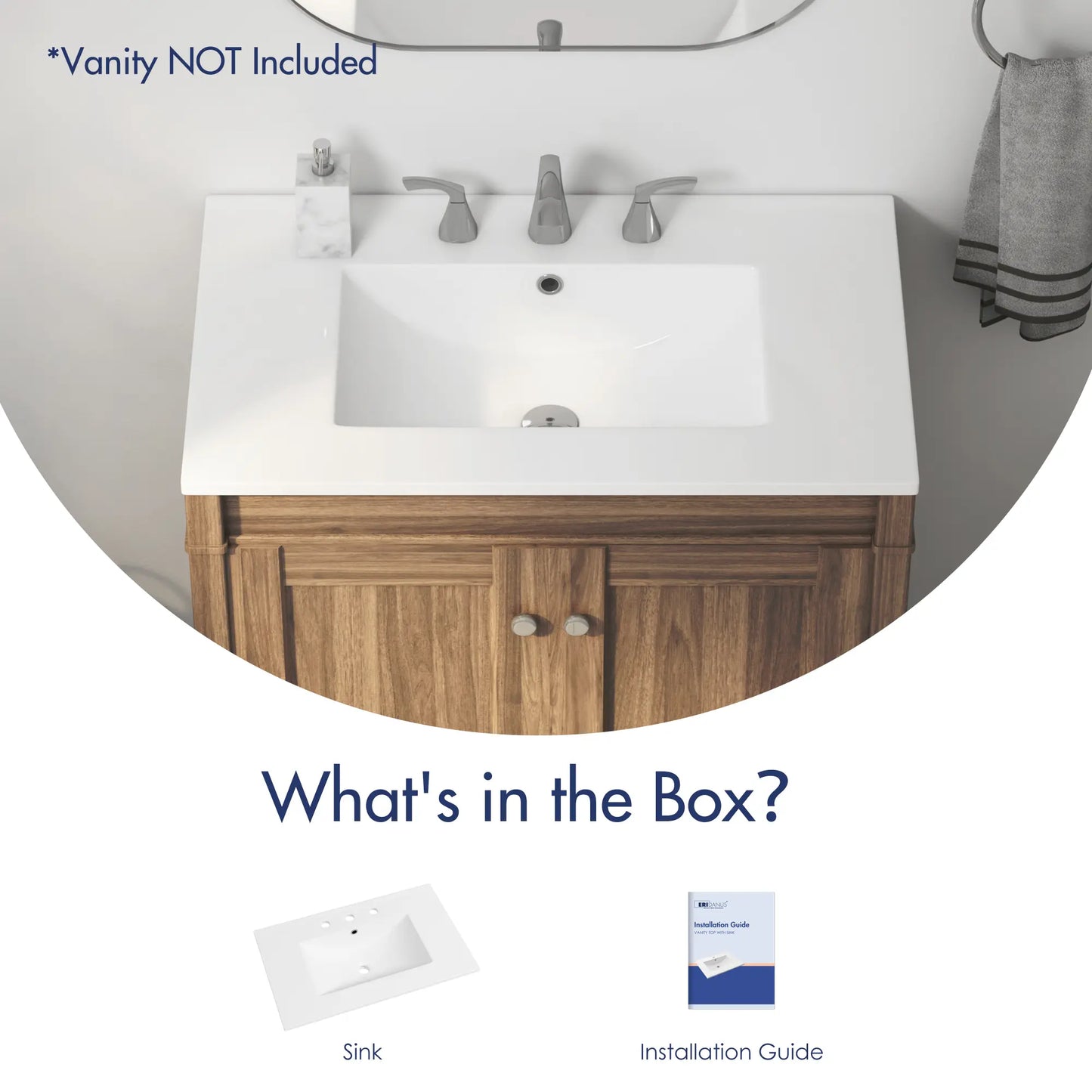 Tucson 30" x 18.25" Vitreous China Single Vanity Top Sink in White (Sink Only, No Vanity)
