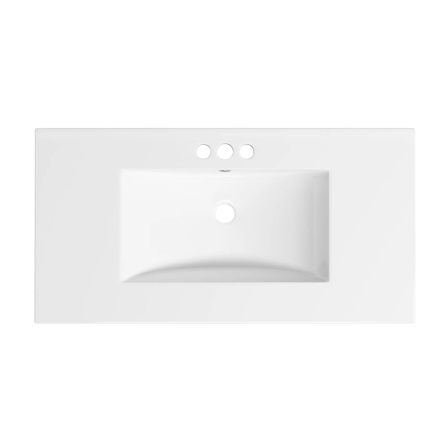 Tucson 35.9" x 18.25" White Vitreous China Rectangular Single-Basin Countertop Sink (Sink Only, Vanity Cabinet Not Included)