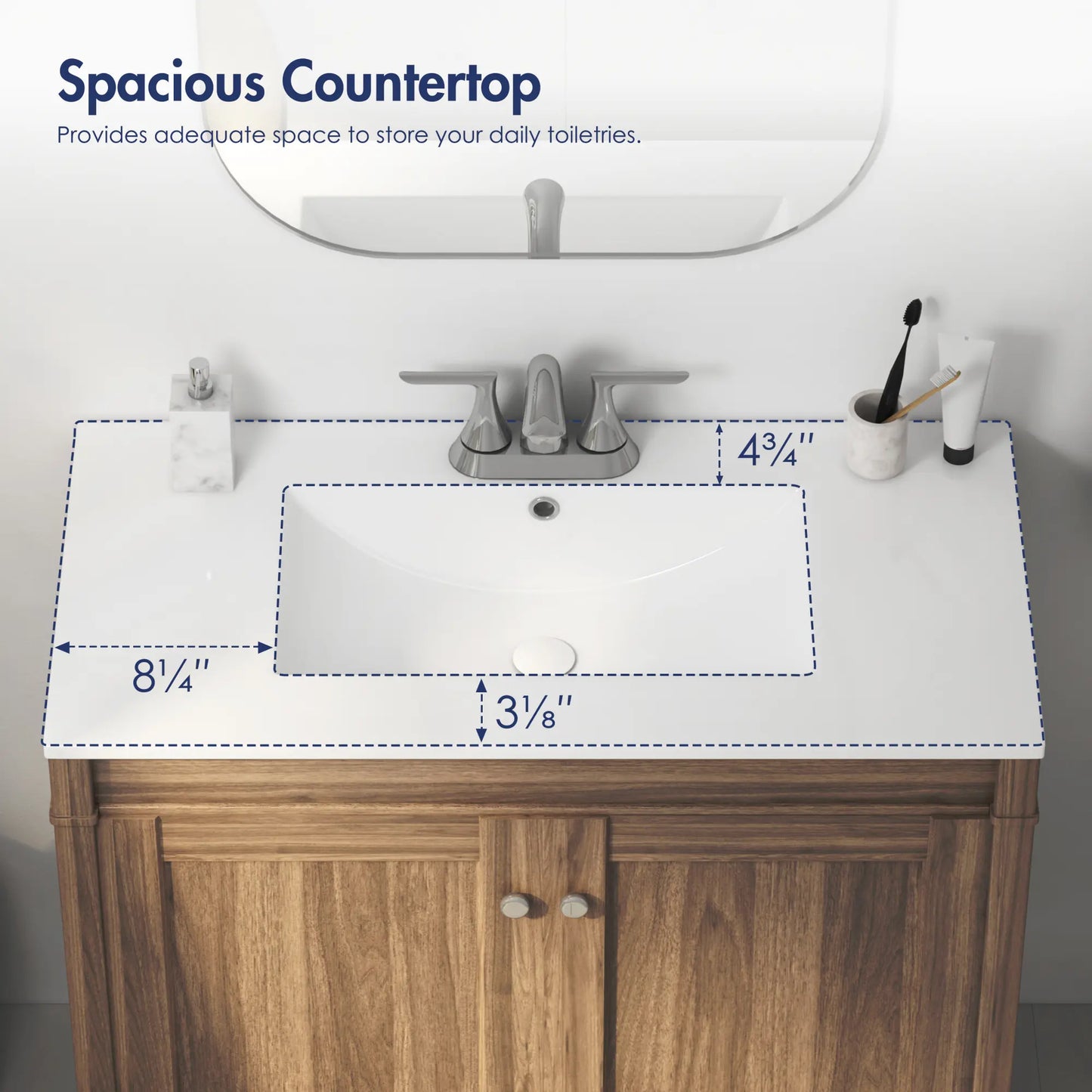 Tucson 35.9" x 18.25" White Vitreous China Rectangular Single-Basin Countertop Sink (Sink Only, Vanity Cabinet Not Included)