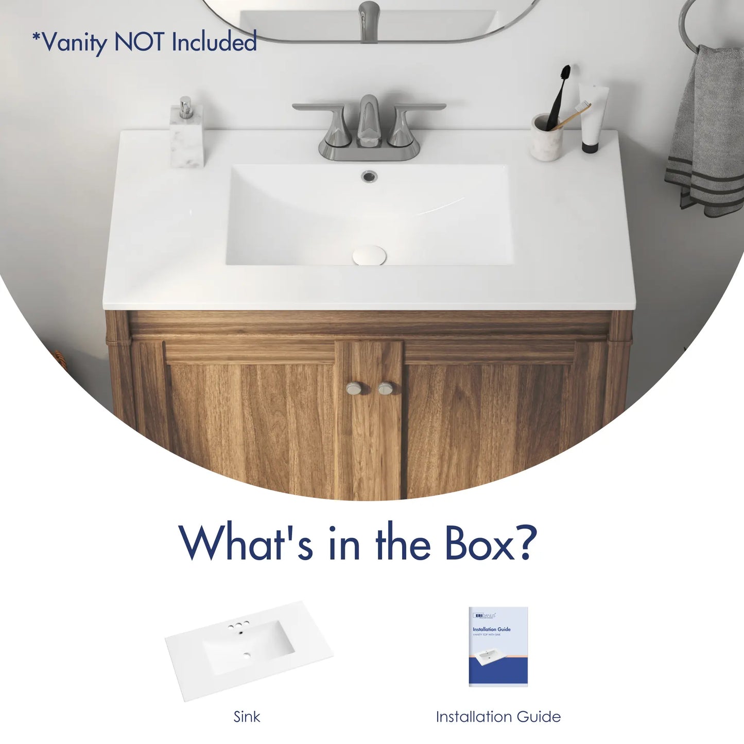 Tucson 35.9" x 18.25" White Vitreous China Rectangular Single-Basin Countertop Sink (Sink Only, Vanity Cabinet Not Included)