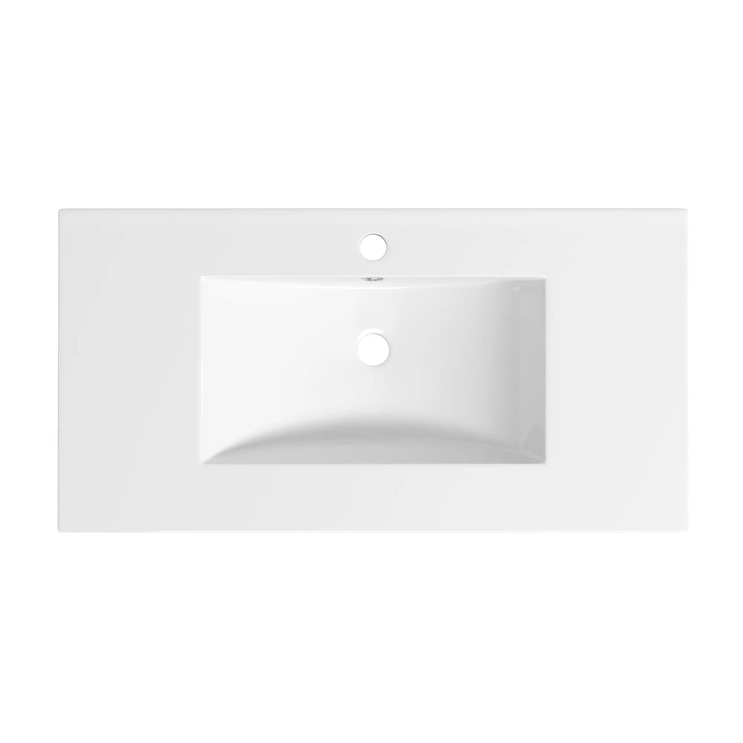 Tucson 35.9" x 18.25" White Vitreous China Rectangular Single-Basin Countertop Sink (Sink Only, Vanity Cabinet Not Included)