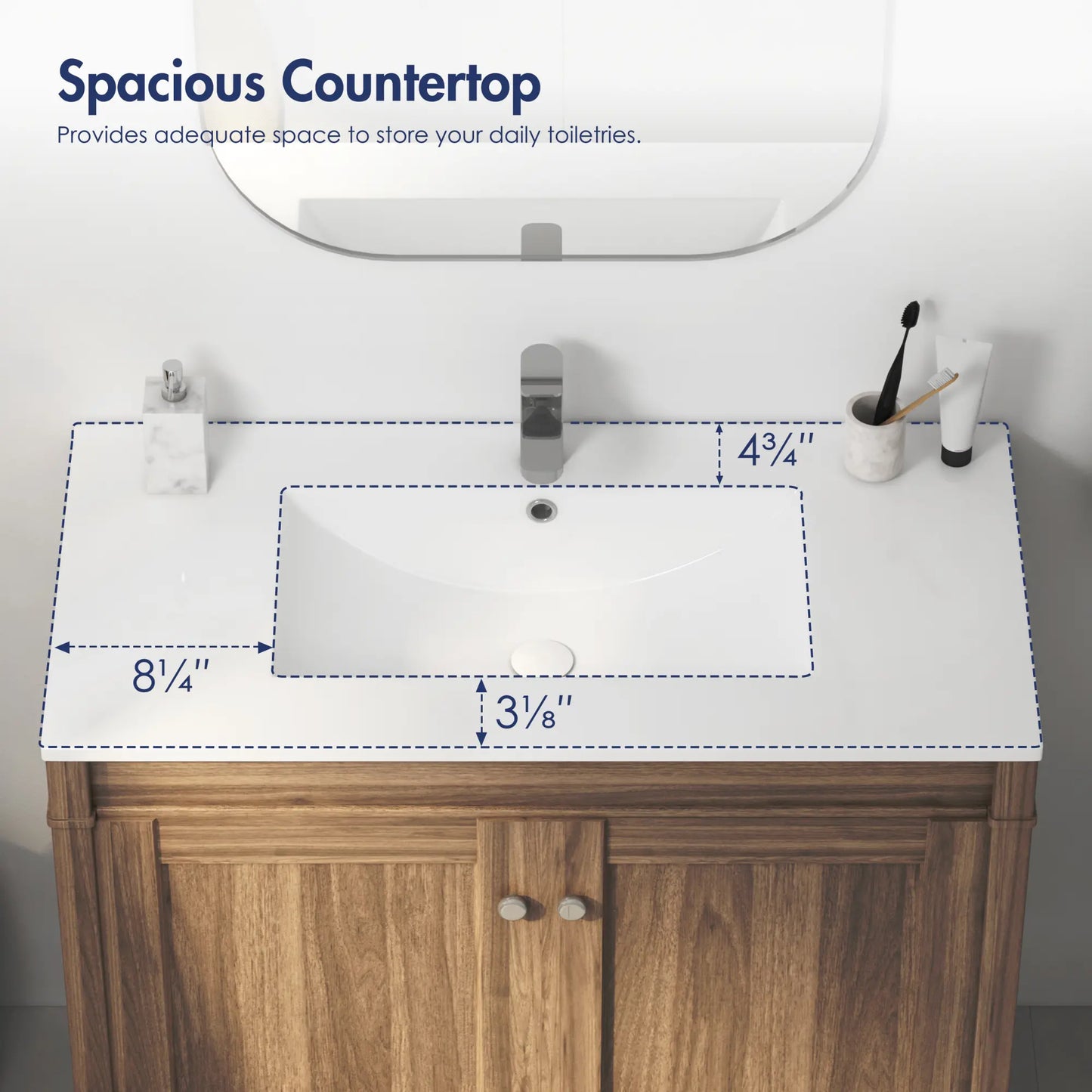 Tucson 35.9" x 18.25" White Vitreous China Rectangular Single-Basin Countertop Sink (Sink Only, Vanity Cabinet Not Included)