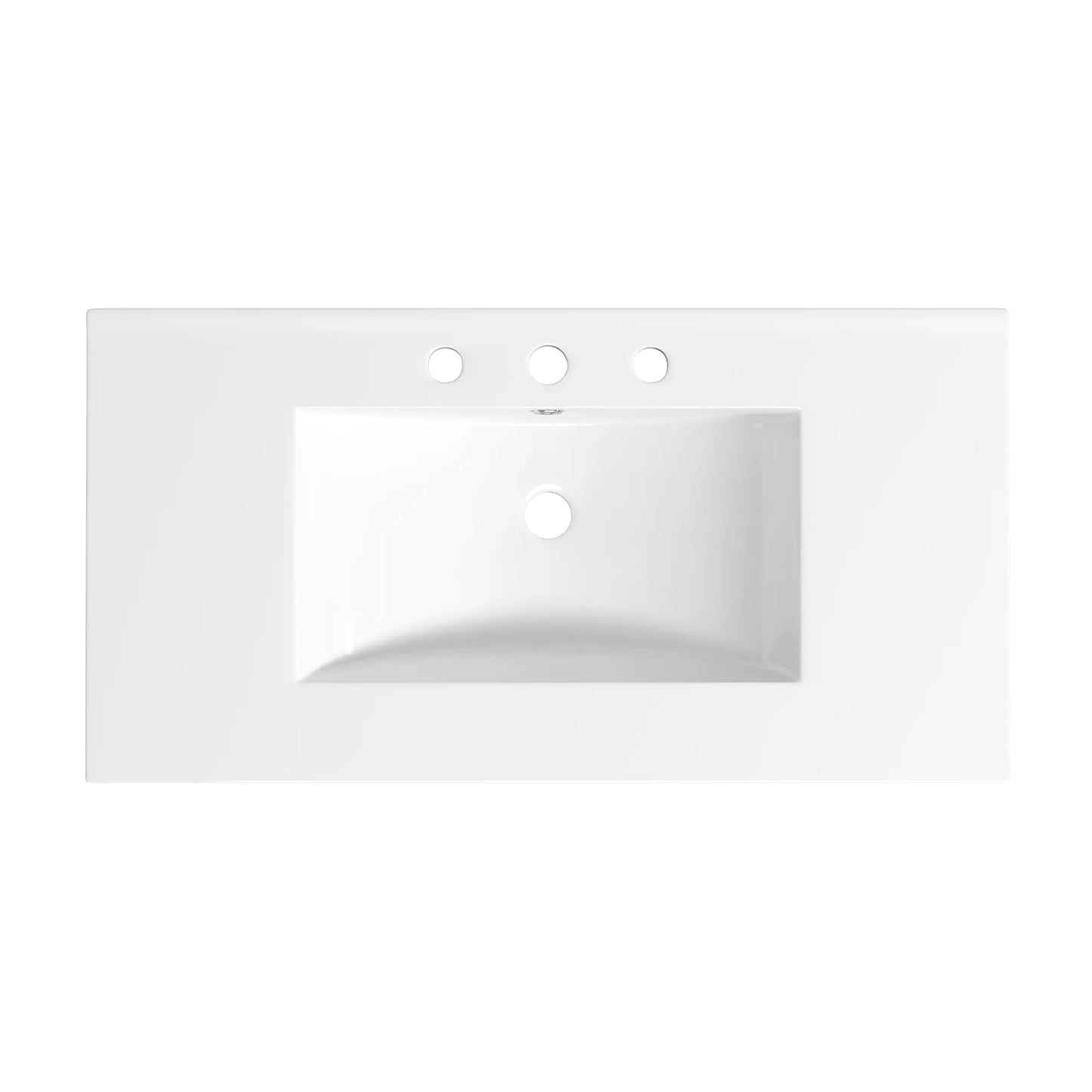 Tucson 35.9" x 18.25" White Vitreous China Rectangular Single-Basin Countertop Sink (Sink Only, Vanity Cabinet Not Included)