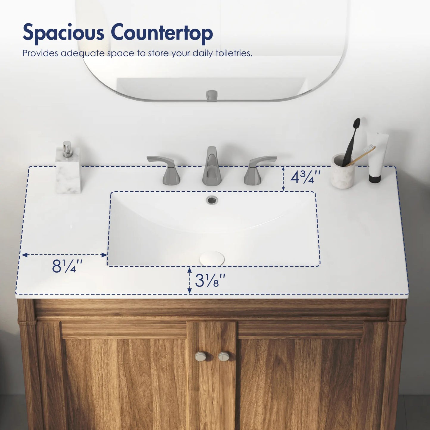 Tucson 35.9" x 18.25" White Vitreous China Rectangular Single-Basin Countertop Sink (Sink Only, Vanity Cabinet Not Included)
