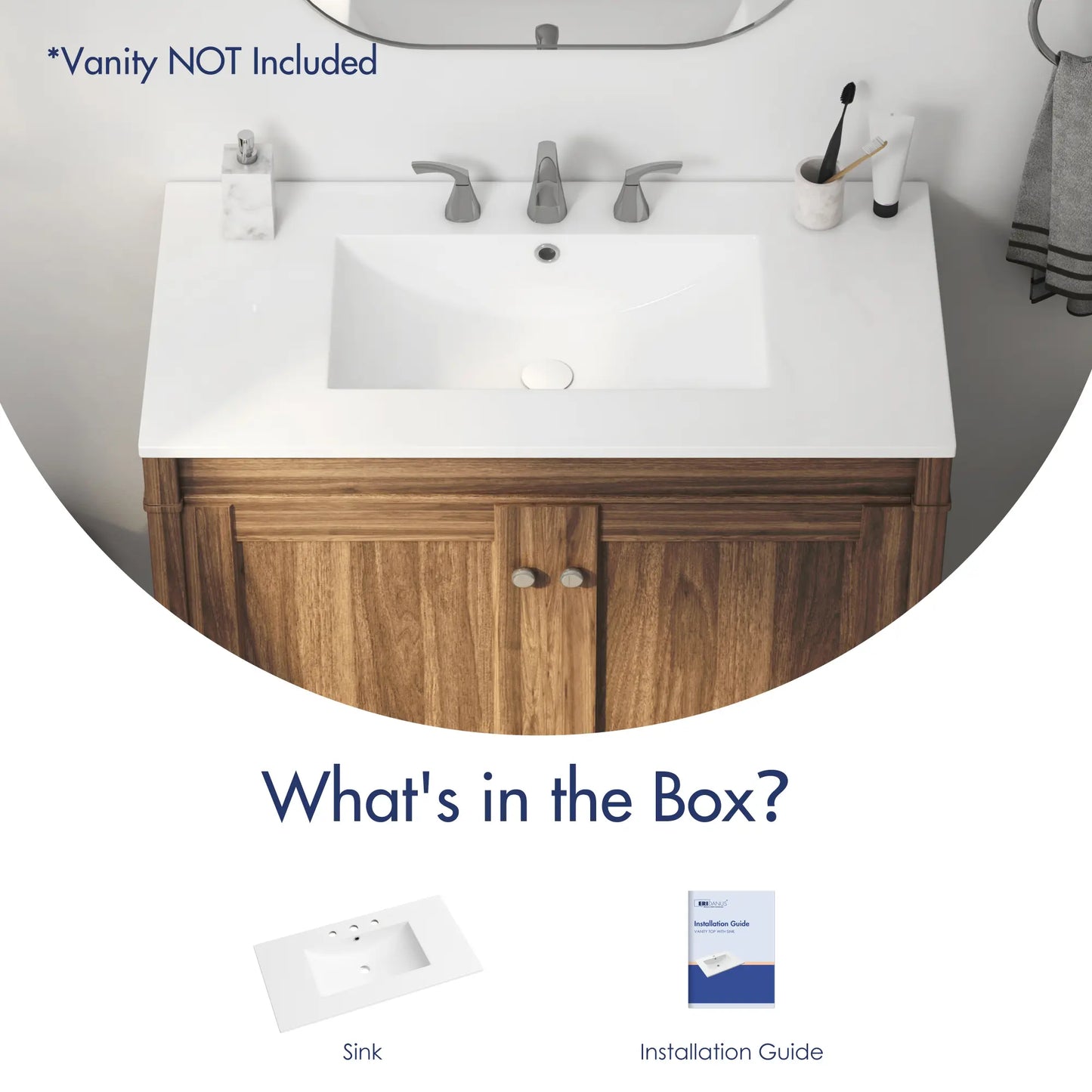 Tucson 35.9" x 18.25" White Vitreous China Rectangular Single-Basin Countertop Sink (Sink Only, Vanity Cabinet Not Included)