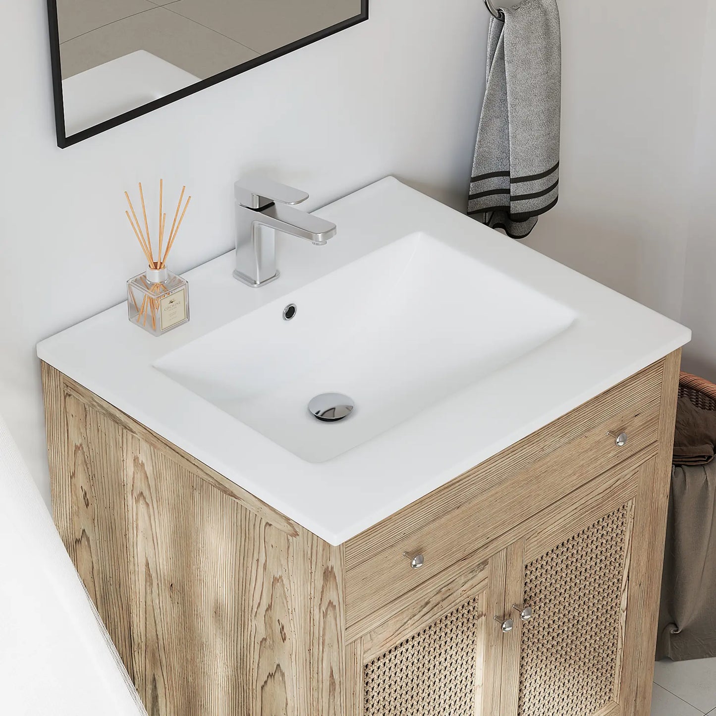 Dayton 25" x 22" Vitreous China Vanity Top Sink in White with Single Faucet Hole (Sink Only, No Vanity)