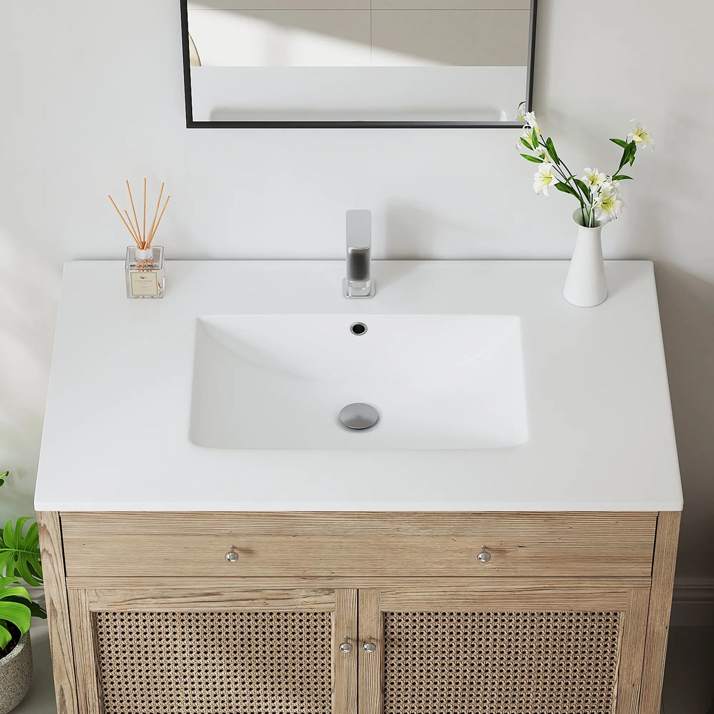 Dayton 37" x 22" Vitreous China Vanity Top Sink in White with Single Faucet Hole (Sink Only, No Vanity)