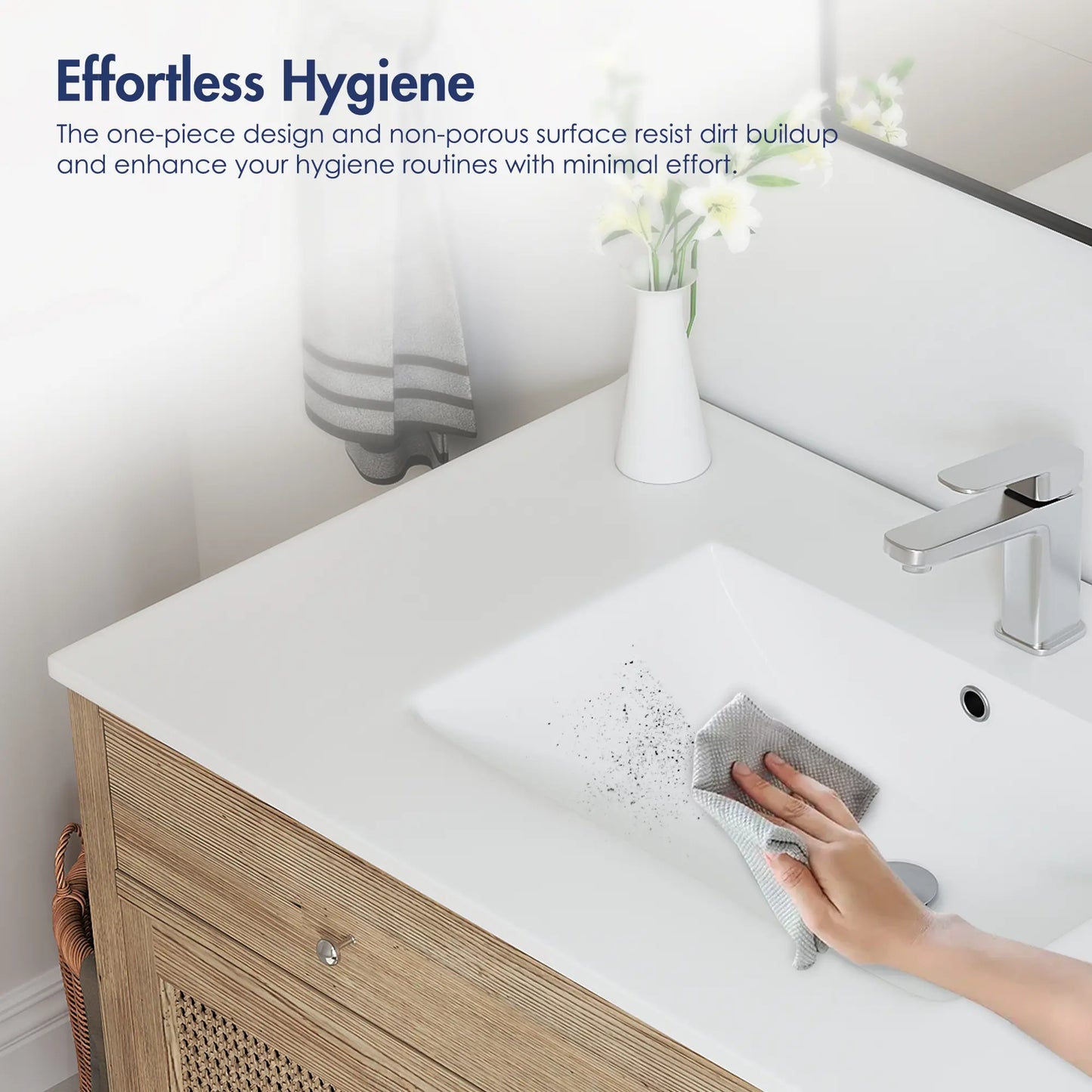 Dayton 37" x 22" Vitreous China Vanity Top Sink in White with Single Faucet Hole (Sink Only, No Vanity)