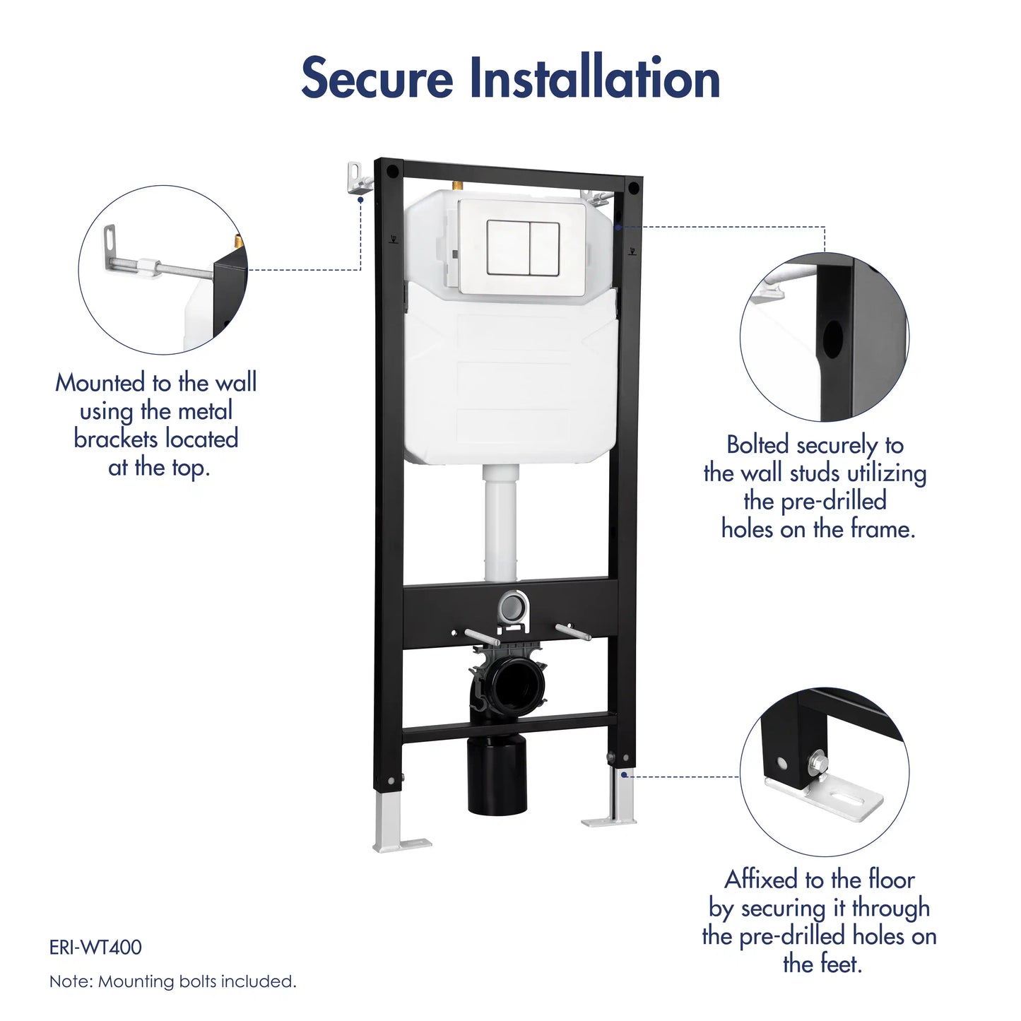Hampton Wall-Hung Elongated Toilet with In-Wall Tank, Dual Flush 0.8/1.6 GPF