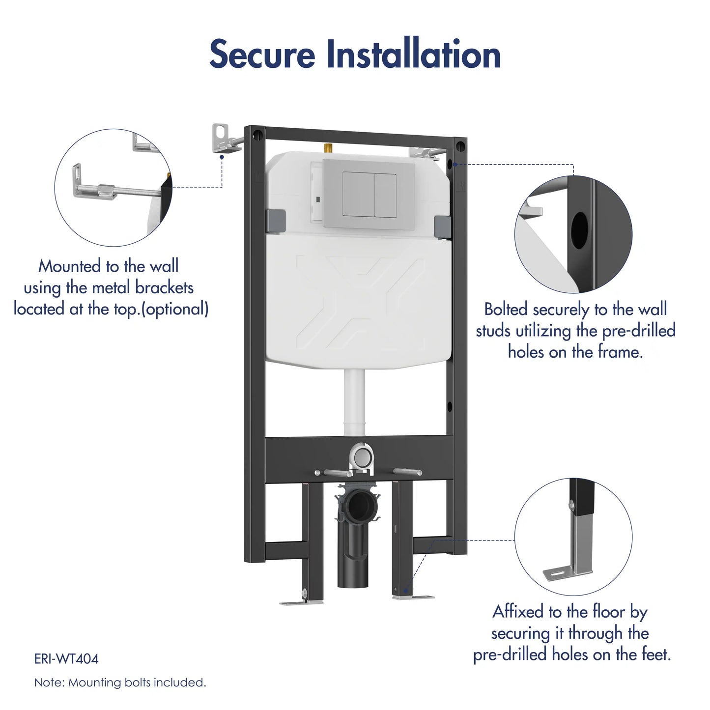 Hampton Wall-Hung Elongated Toilet with In-Wall Tank, Dual Flush 0.8/1.6 GPF