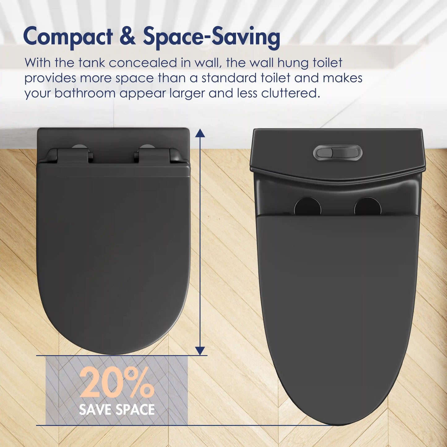 Hampton Wall-Hung Elongated Toilet with In-Wall Tank, Dual Flush 0.8/1.6 GPF