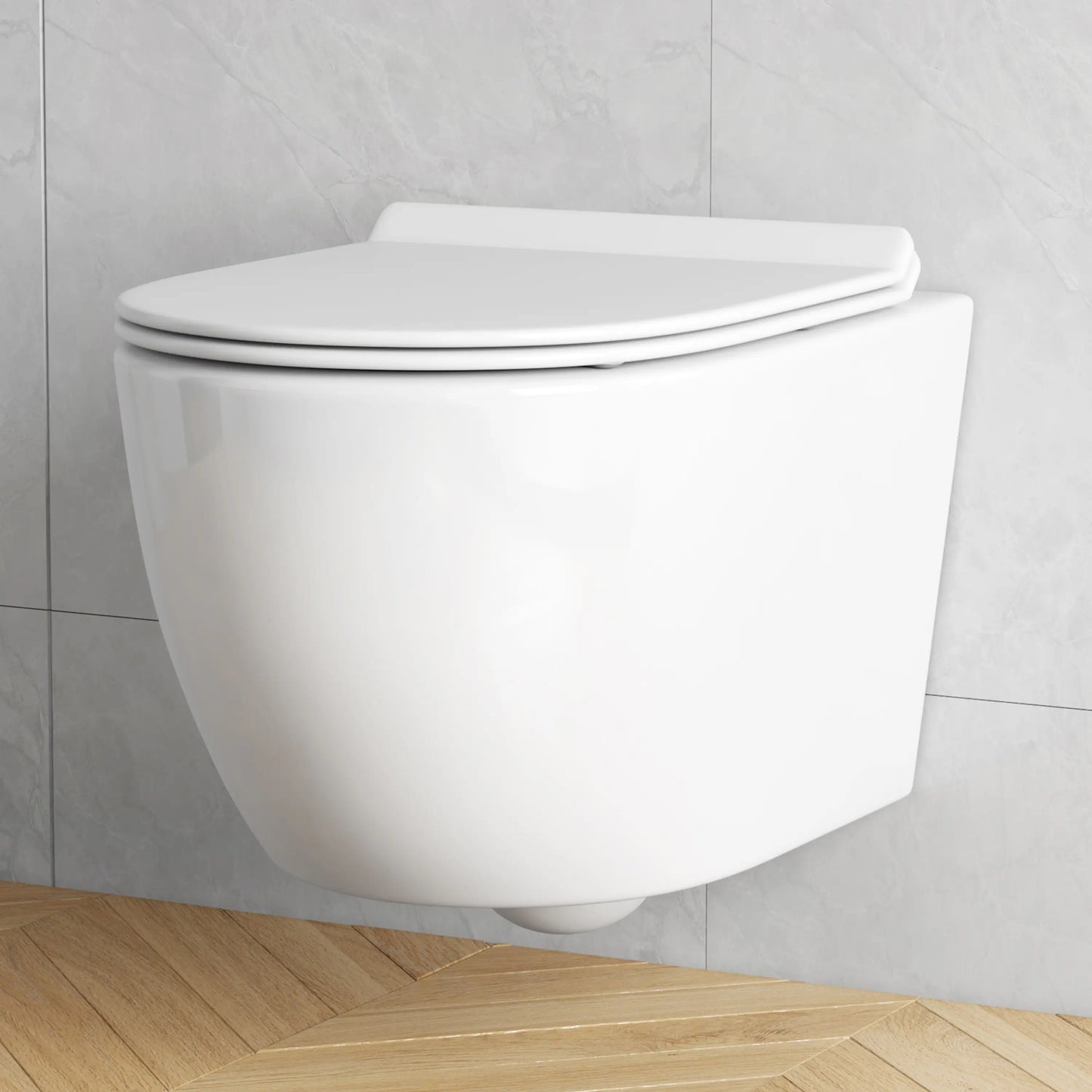 Hampton Wall-Hung Elongated Toilet with In-Wall Tank, Dual Flush 0.8/1.6 GPF