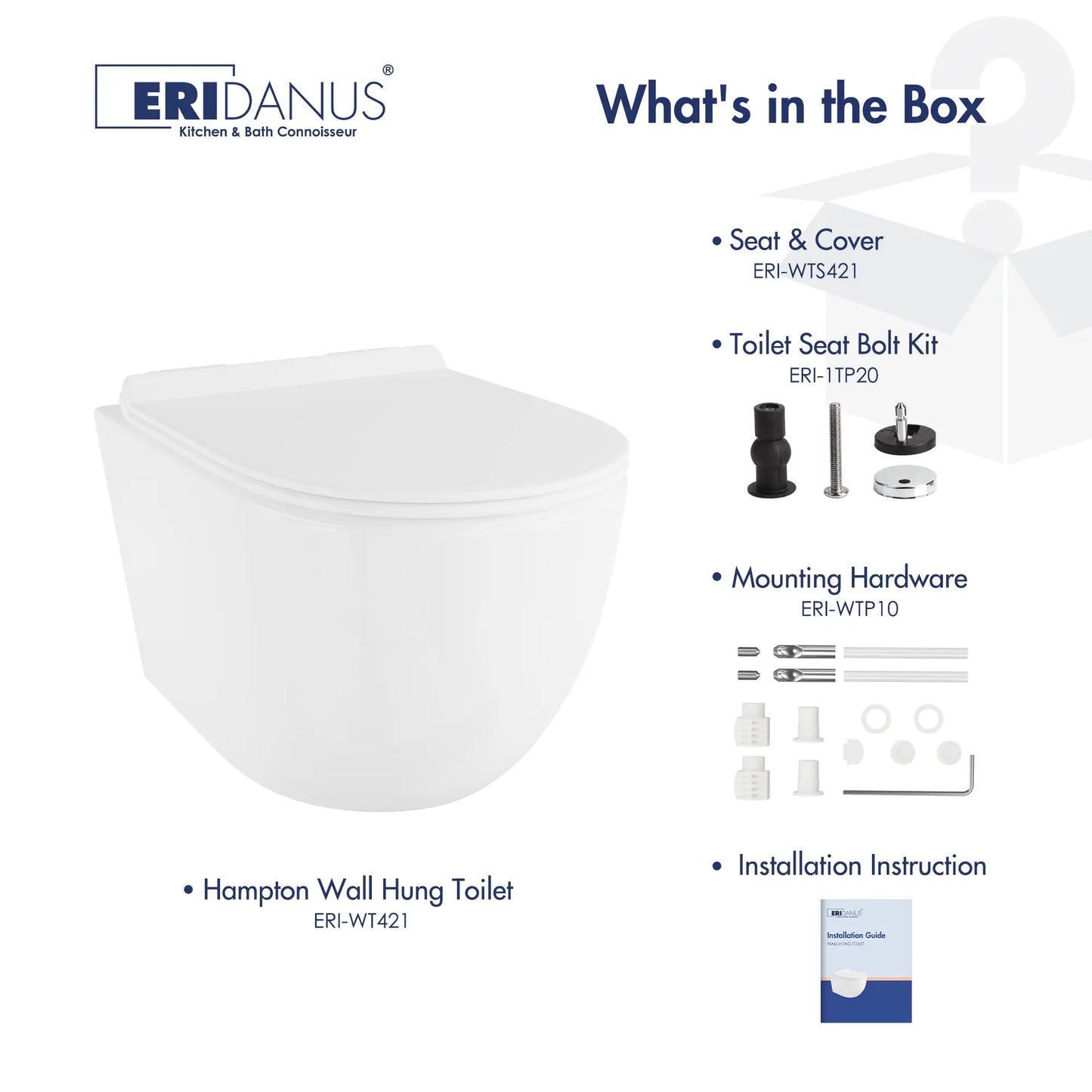 Hampton Wall-Hung Elongated Toilet with In-Wall Tank, Dual Flush 0.8/1.6 GPF
