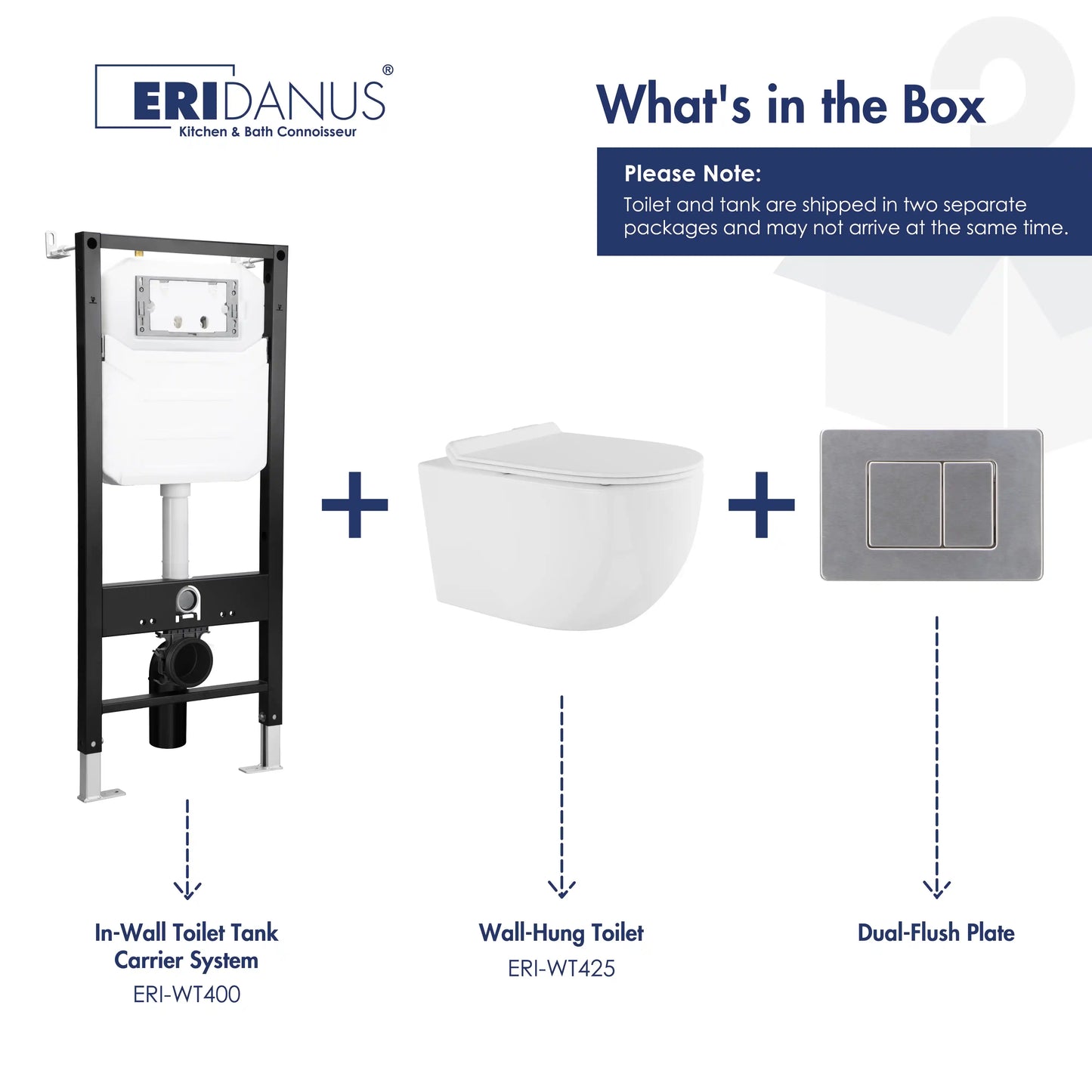 Capri Wall-Hung Rimless Elongated Toilet with In-Wall Tank, Dual Flush 0.8/1.6 GPF