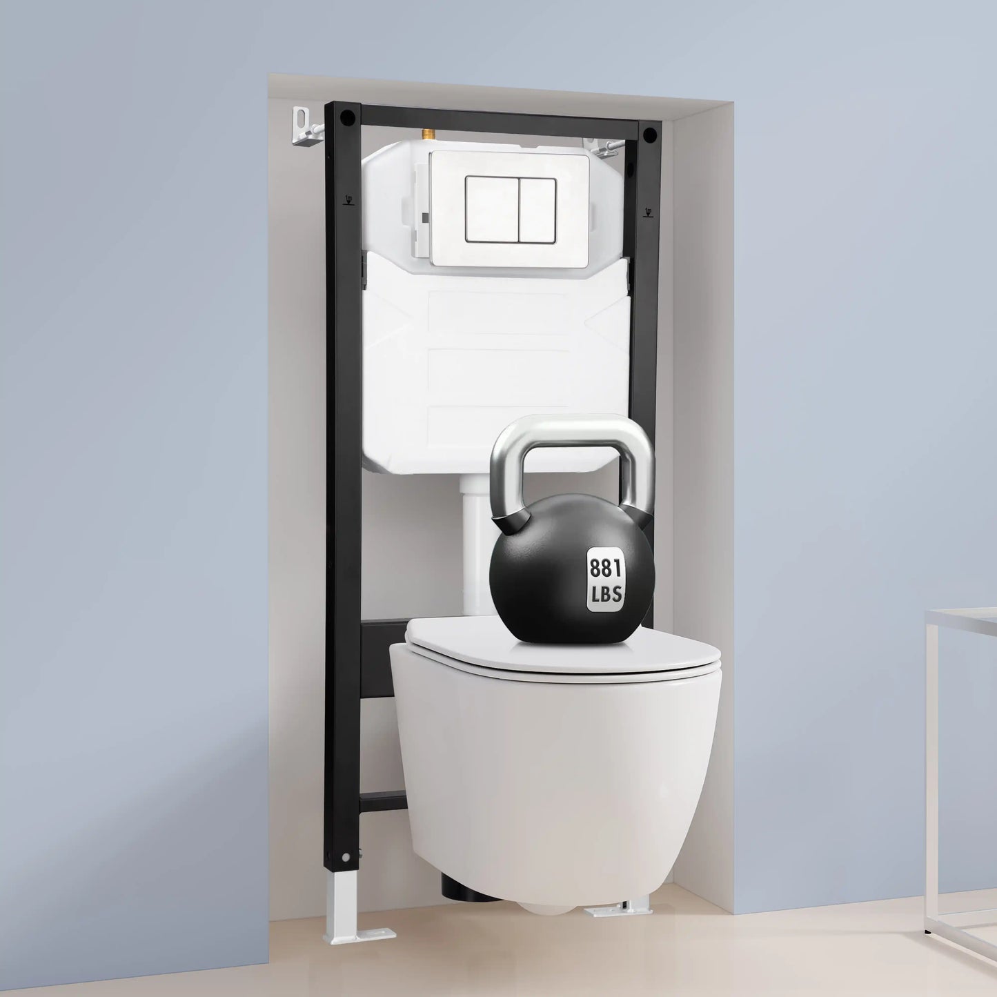Capri Wall-Hung Rimless Elongated Toilet with In-Wall Tank, Dual Flush 0.8/1.6 GPF