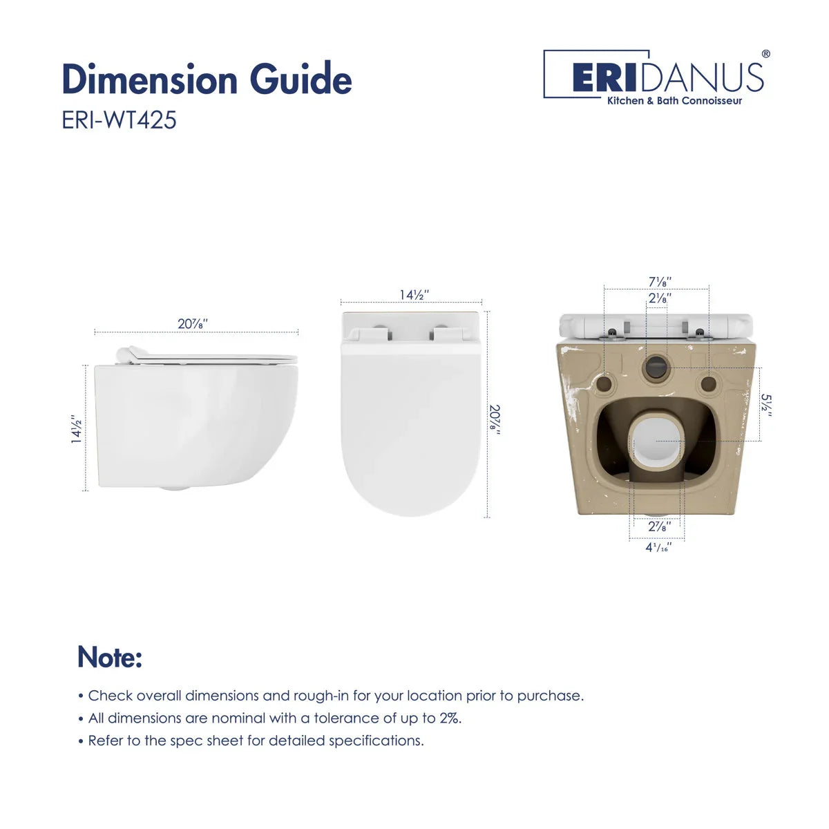 Capri Wall-Hung Rimless Elongated Toilet with In-Wall Tank, Dual Flush 0.8/1.6 GPF