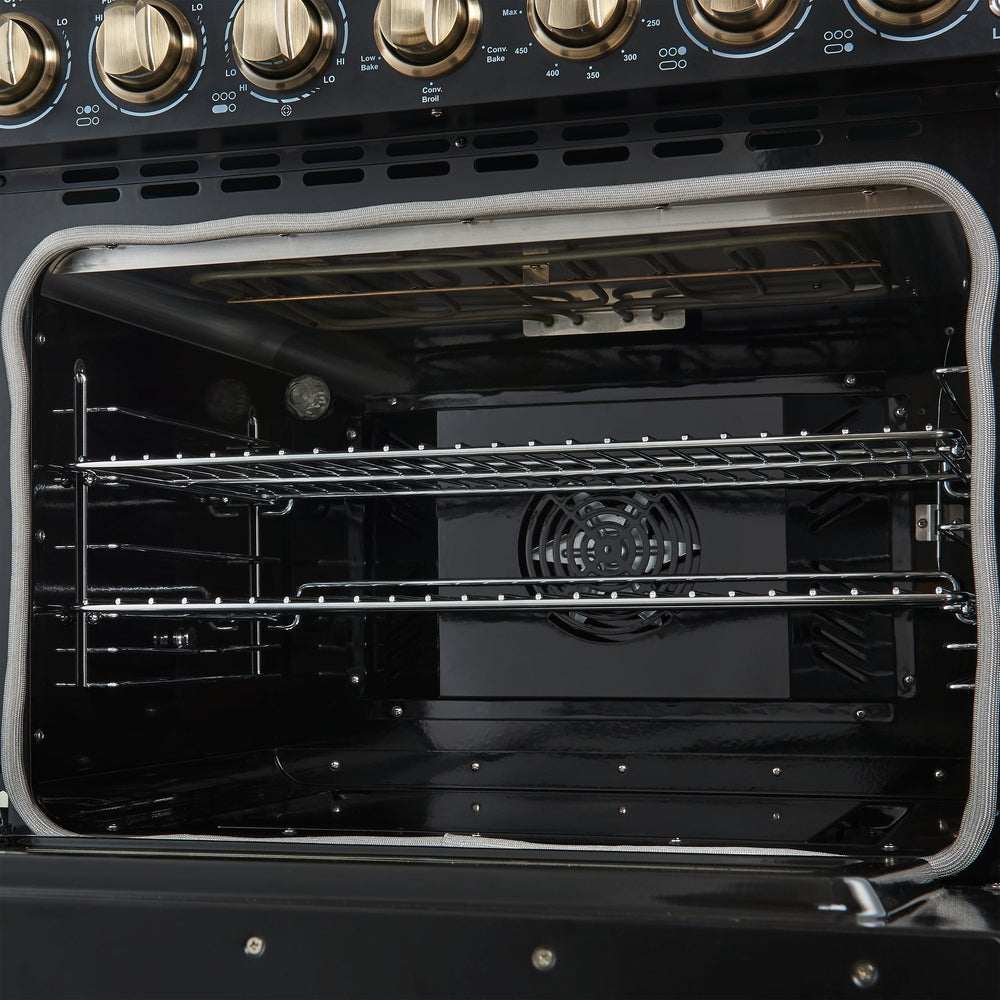 Forno Paolo 30-Inch Freestanding Electric Range, Black, 4.38 cu.ft, True Convection Oven, Energy Efficient