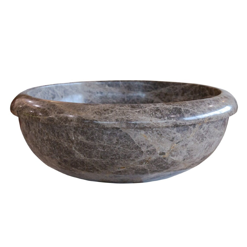 Emperador Brown Natural Marble Vessel Sink - Polished 16 inch