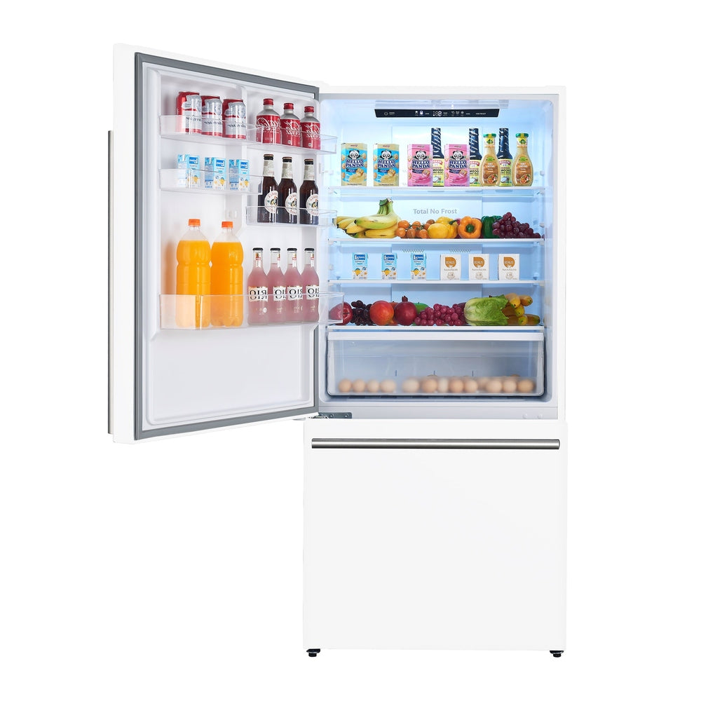 Forno Milano Espresso 31-Inch White Bottom Freezer Refrigerator, 17.2 Cu. Ft., Energy-Efficient, No Frost, Built-In Ice Maker
