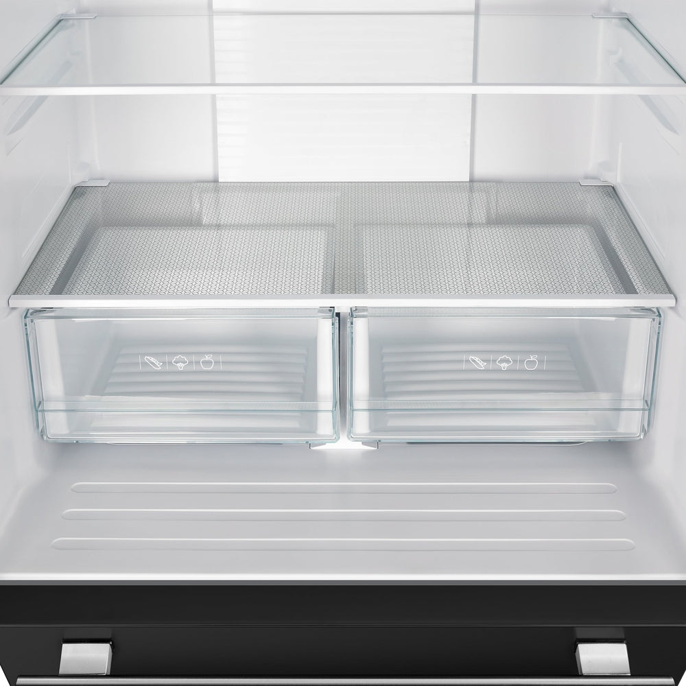 Forno Gallipoli Espresso 30-Inch Black French Door Refrigerator, Bottom Freezer, 17.5 Cu. Ft., No Frost, Ice Maker