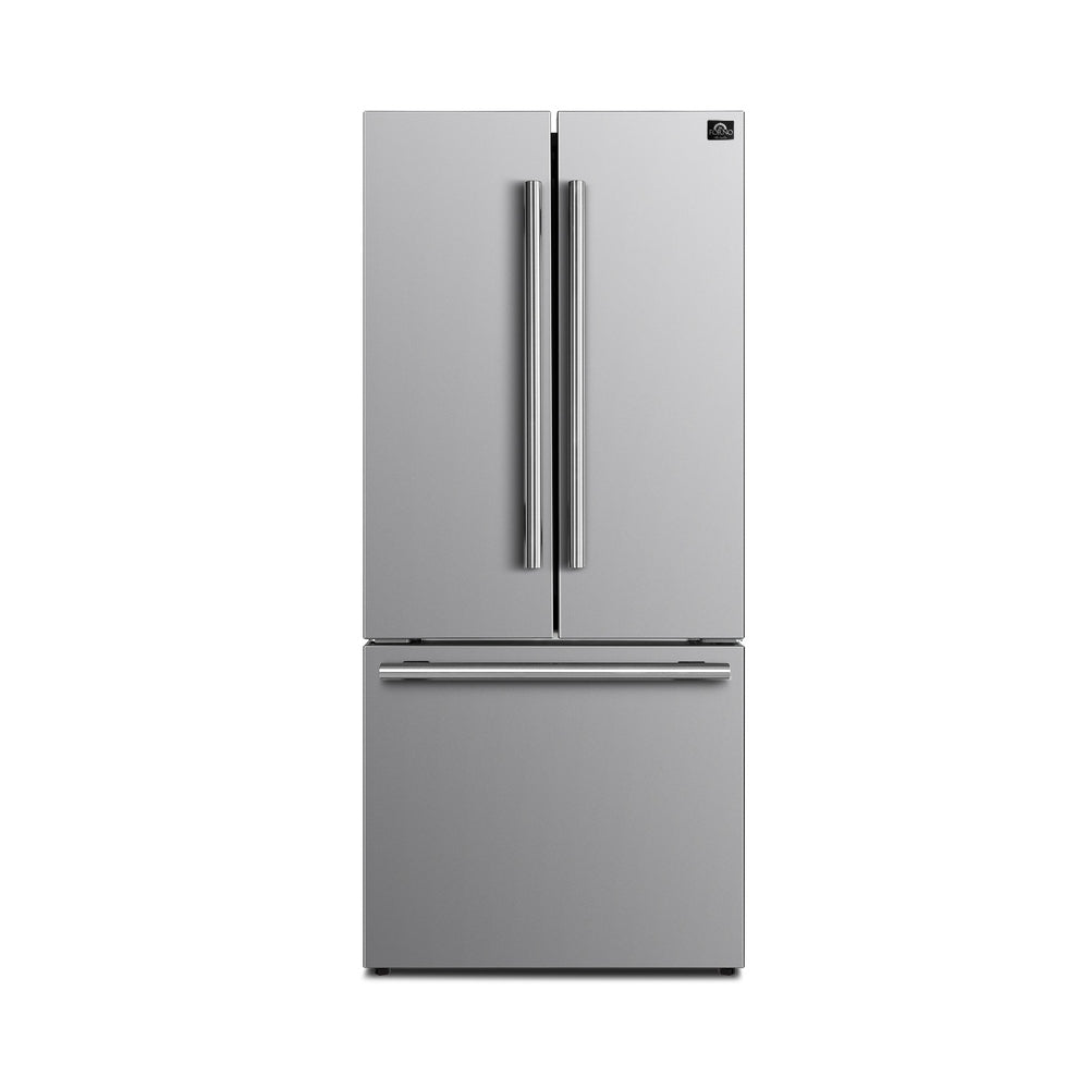 FORNO Premium 2-Piece Kitchen Bundle -Giovanni 30-inch Gas Range Stainless Steel, Forno Gallipoli 30" French Door Refrigerator with Bottom Freezer 17.5 cu. ft Capacity - FBDL-020-01CAUS