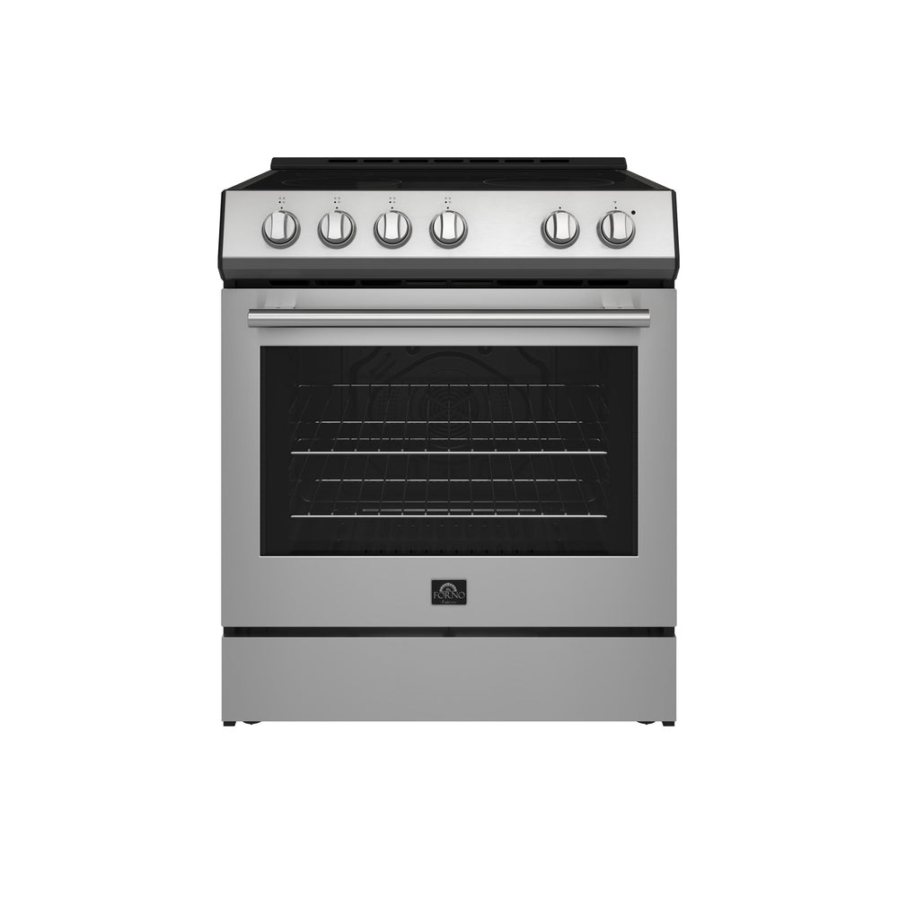Forno Leonardo 30-Inch Stainless Steel Electric Range, True Convection, Energy Efficient