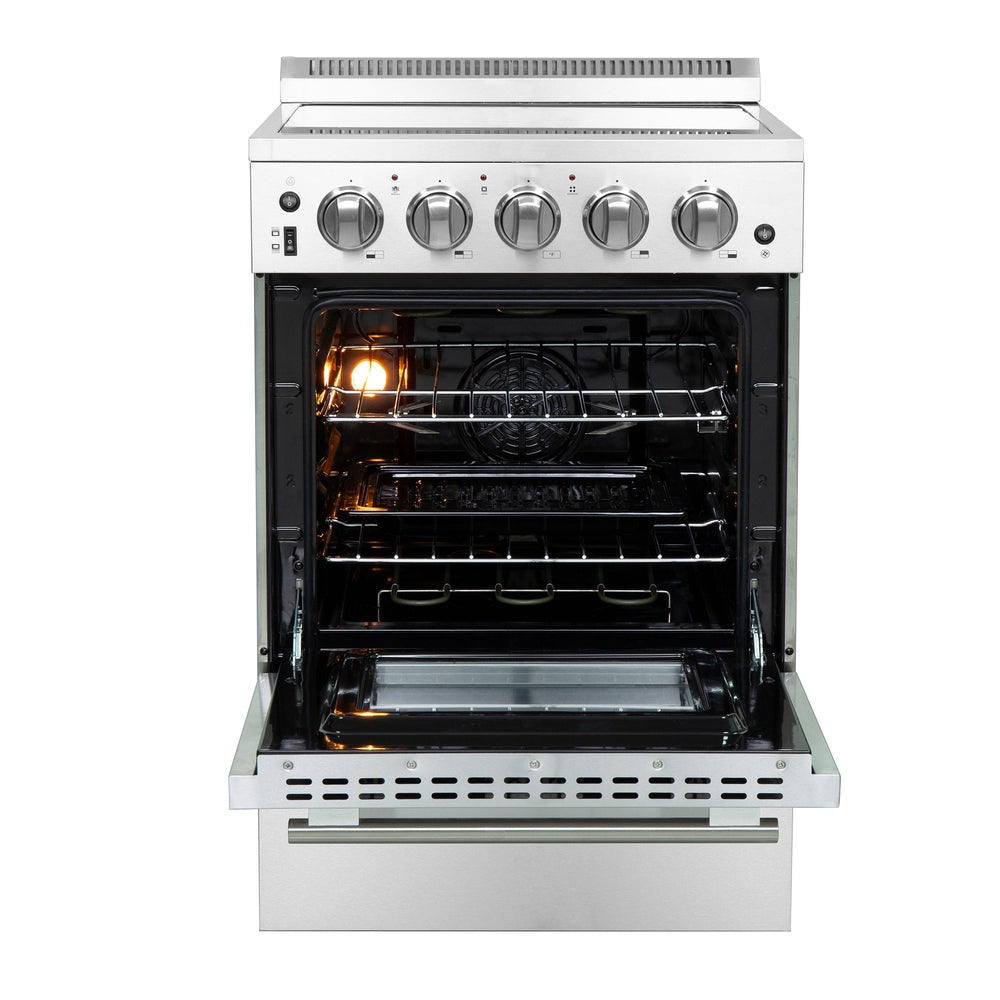 Forno Loiano 24 Inch Freestanding Electric Range Stainless Steel with Storage Drawer