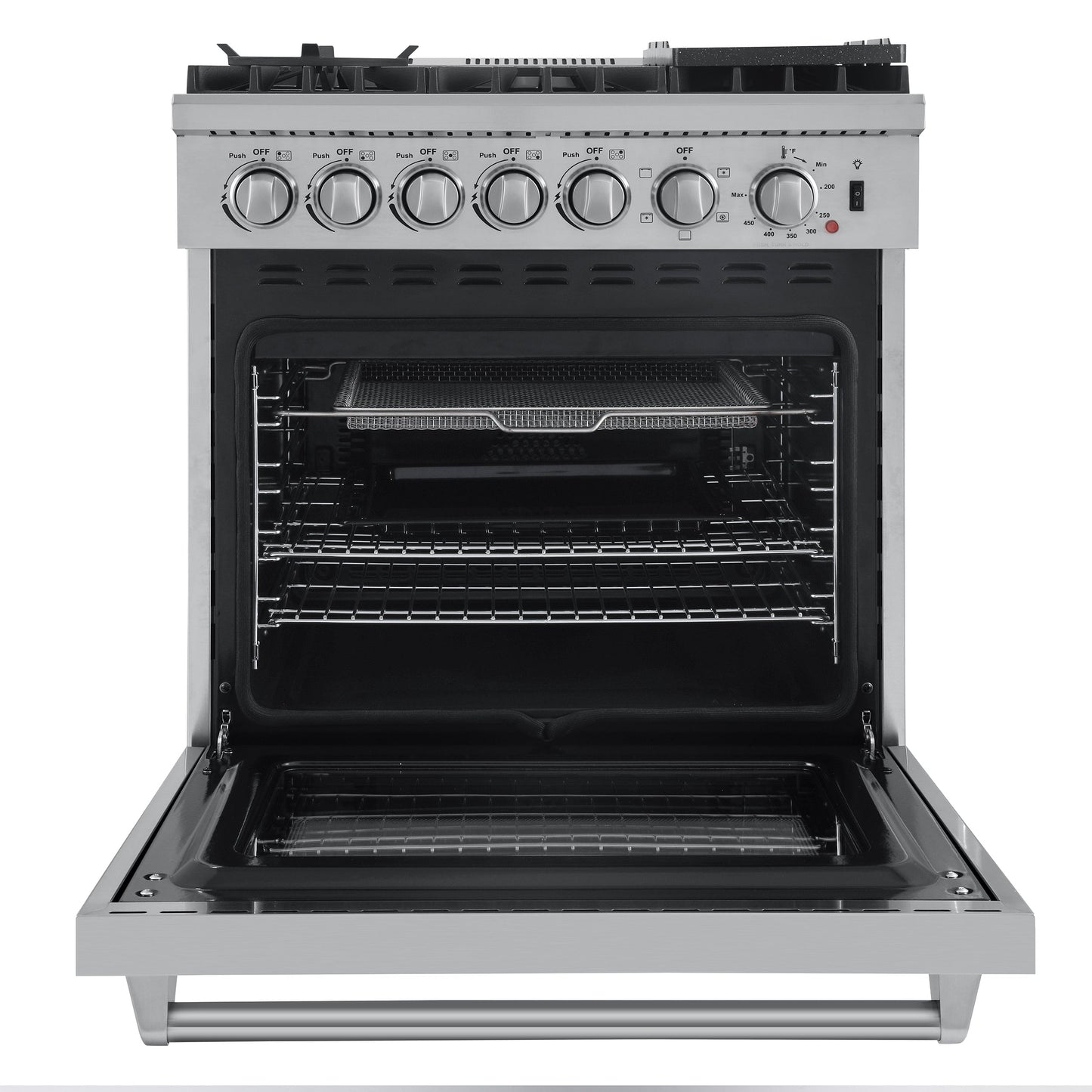 Forno Lazio 30-Inch Freestanding Dual Fuel Range, 5 Burners, True Convection Oven