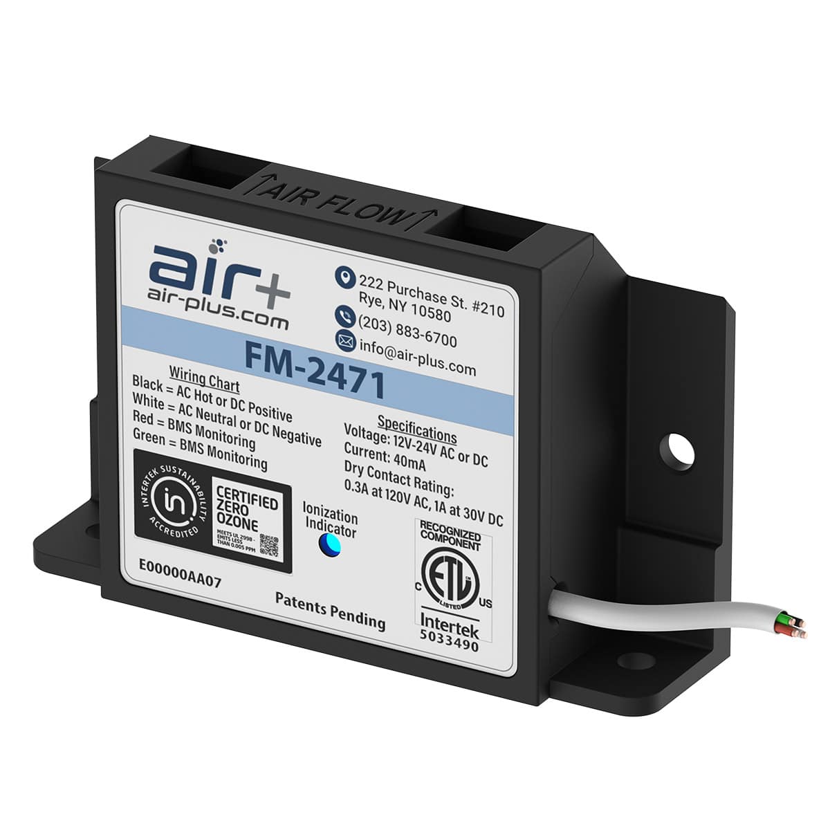 Air Plus FM-2403 Brush-Style Bipolar Ionizer – Up to 2,400 CFM
