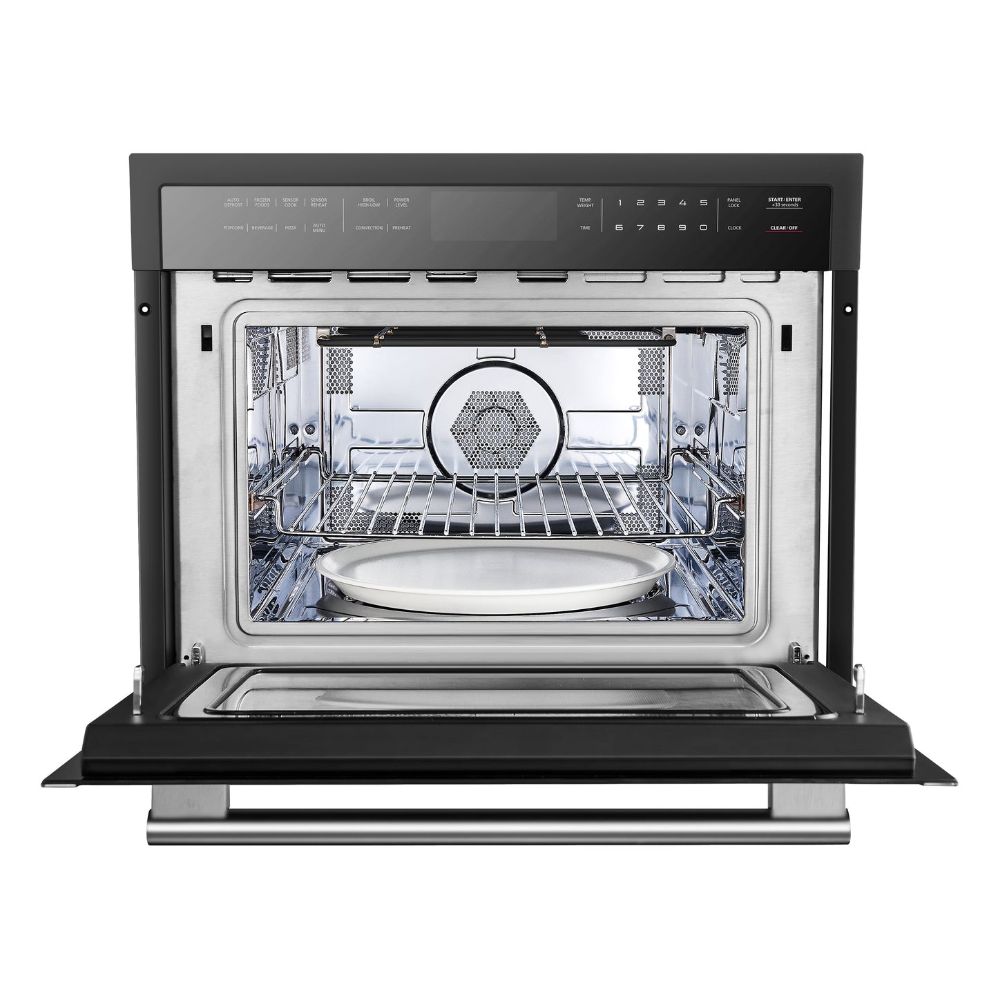 Forno Oliena Espresso Black 24-Inch Built-In Microwave and Convection Oven Combo, 1.6 cu.ft, 1750W Convection, 1000W Microwave, Stainless Steel Interior, Glass Touch Controls, Sensor Cooking