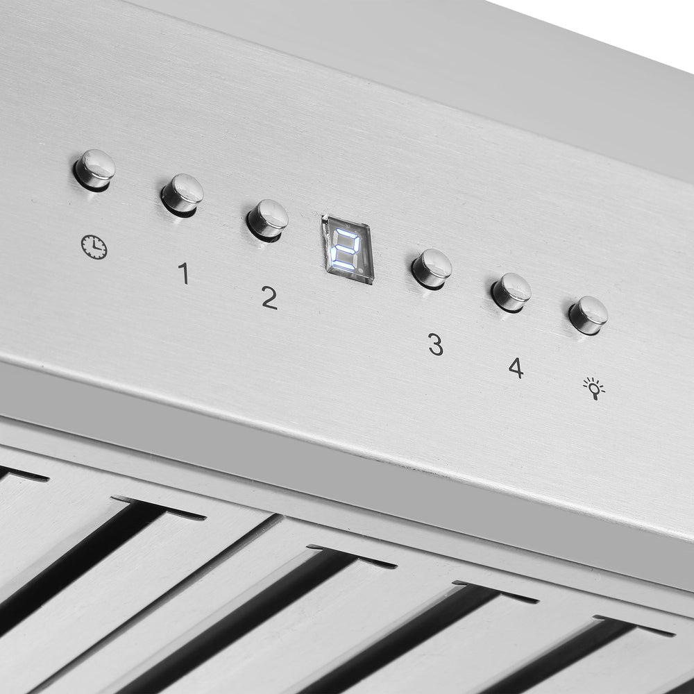 Forno Coppito 48-Inch Island Range Hood, Stainless Steel, LED Lighting, Adjustable Fan Speeds
