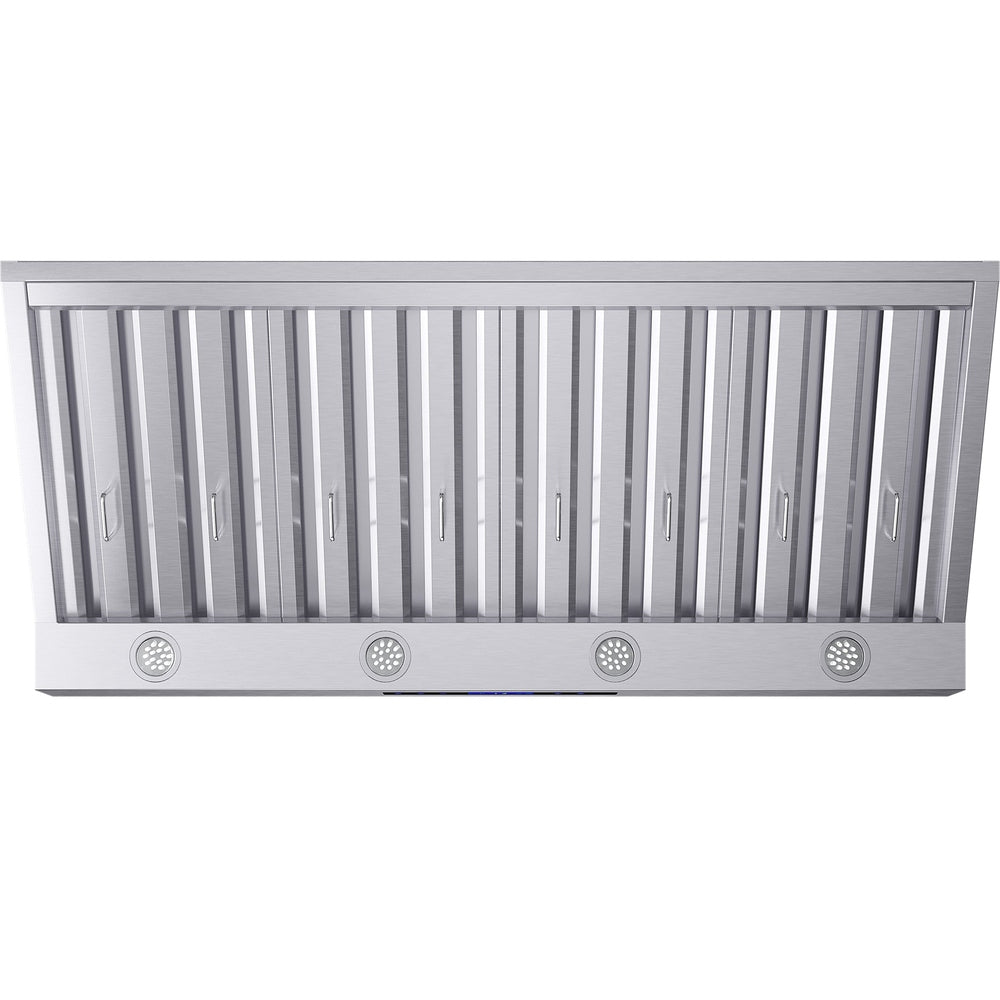 Forno Palazzo 48-Inch Wall Mounted Range Hood, Stainless Steel, Heavy Duty Baffle Filters, Remote Control