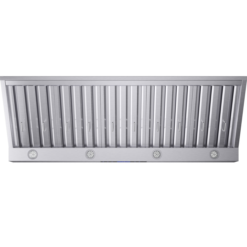 Forno Palazzo 60-Inch Wall Mounted Range Hood, Stainless Steel, Heavy Duty Baffle Filters, Remote Control