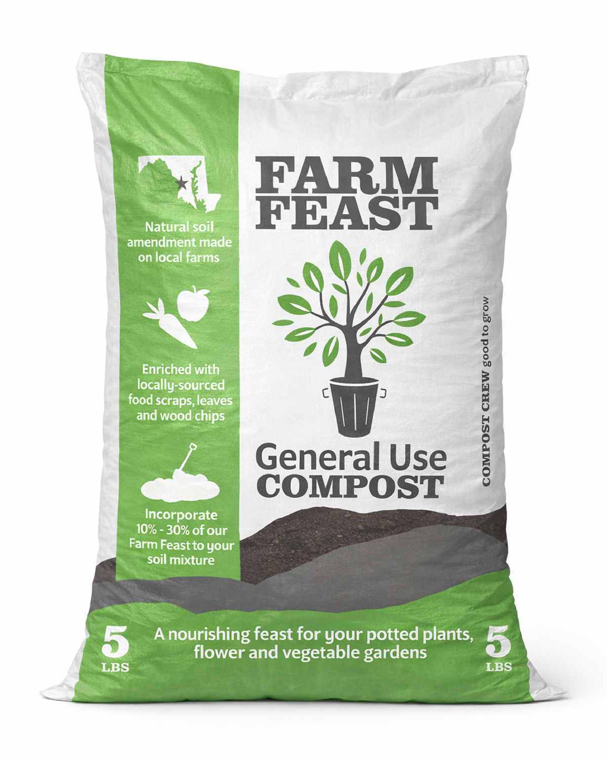 Compost Crew Farm Feast General Use Compost 5lb Bag